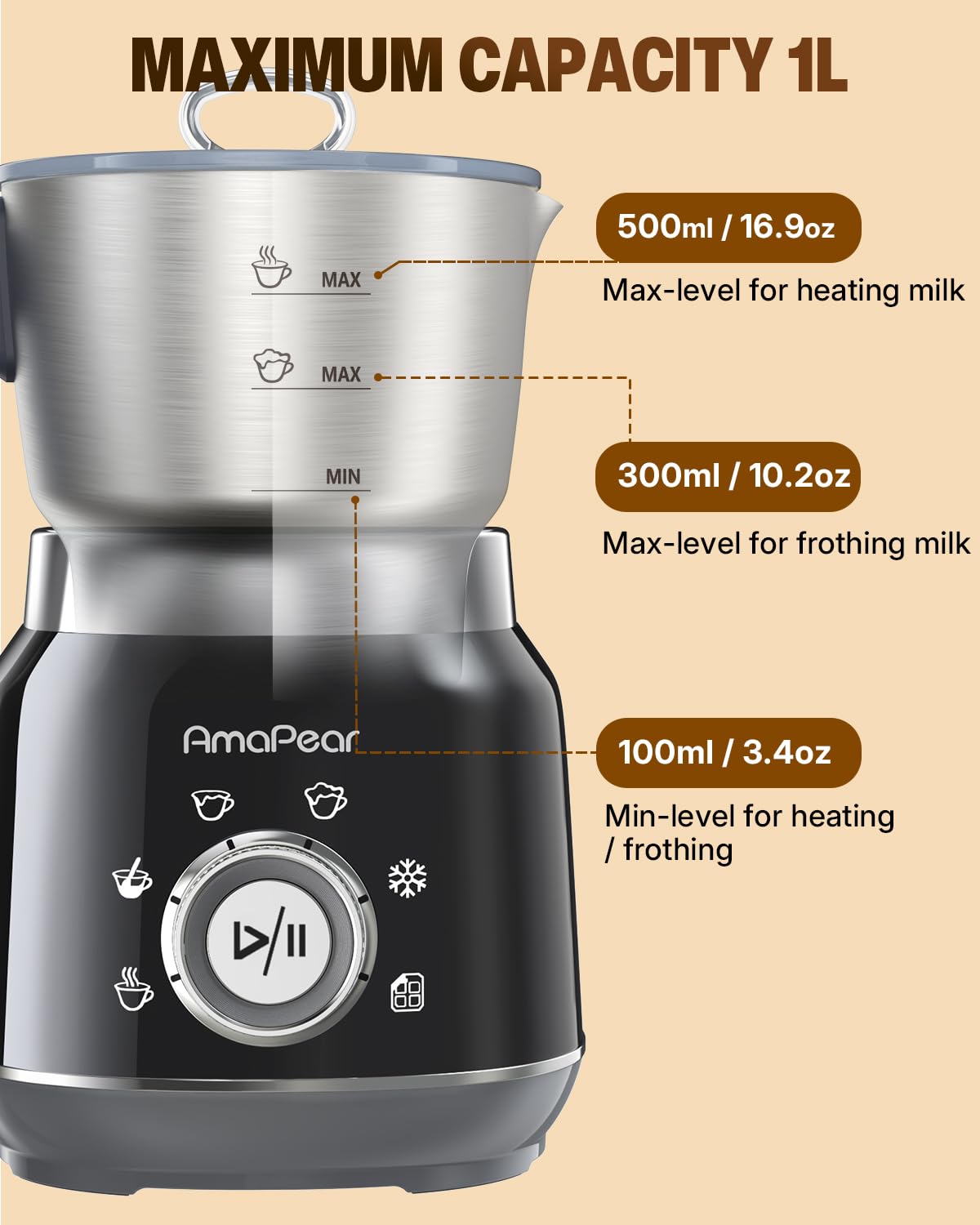 Electric Milk Frother and Steamer