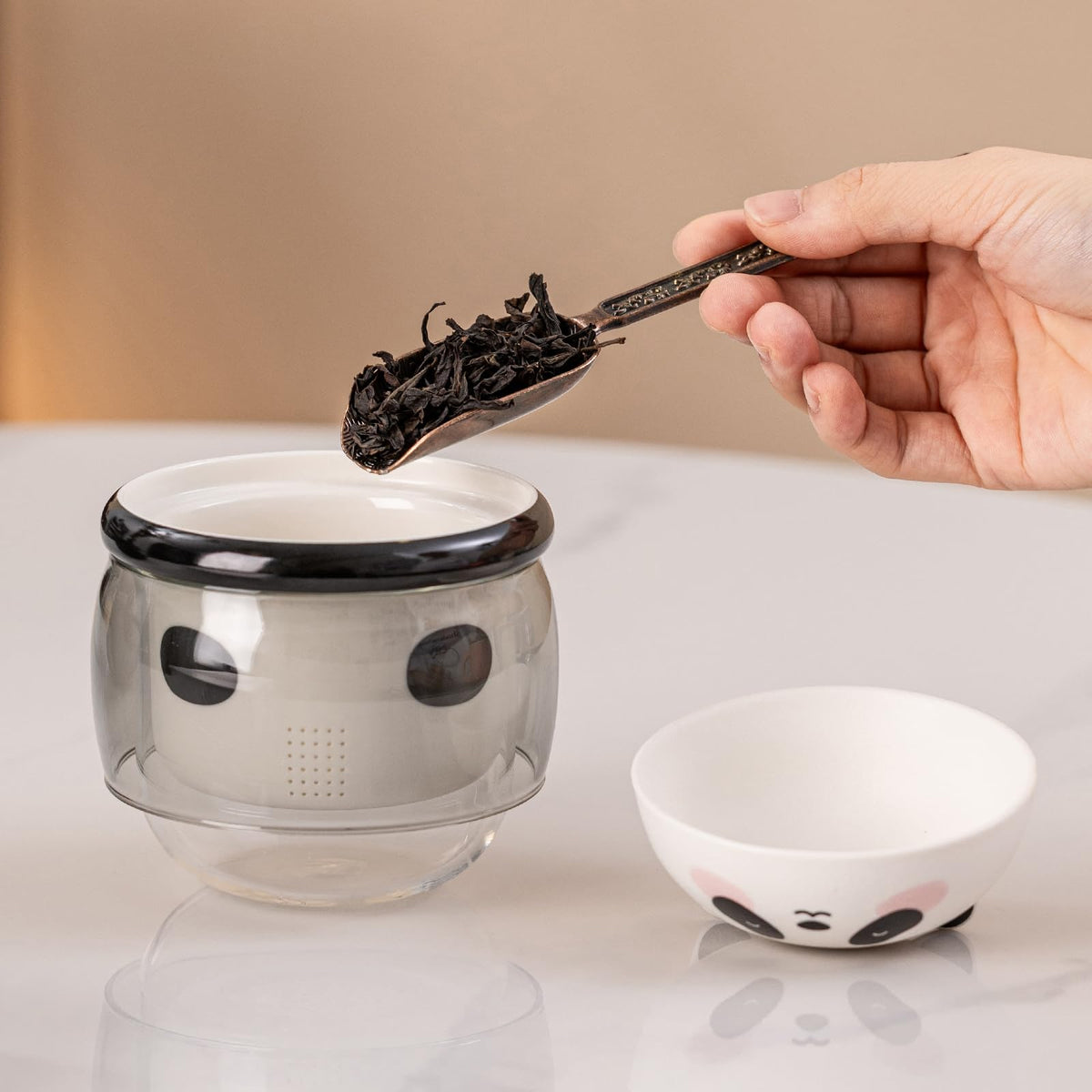 Tea Cup with Infuser and Lid 10oz
