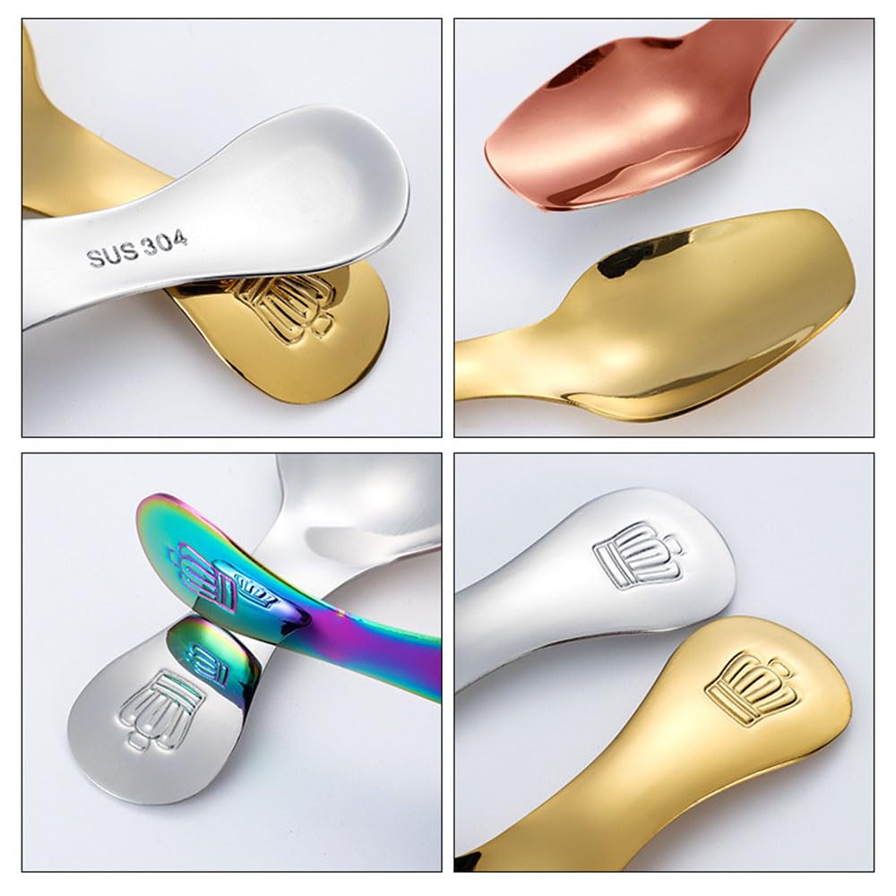 2 Pcs Short Handle Mini Spoons (2 Count)
