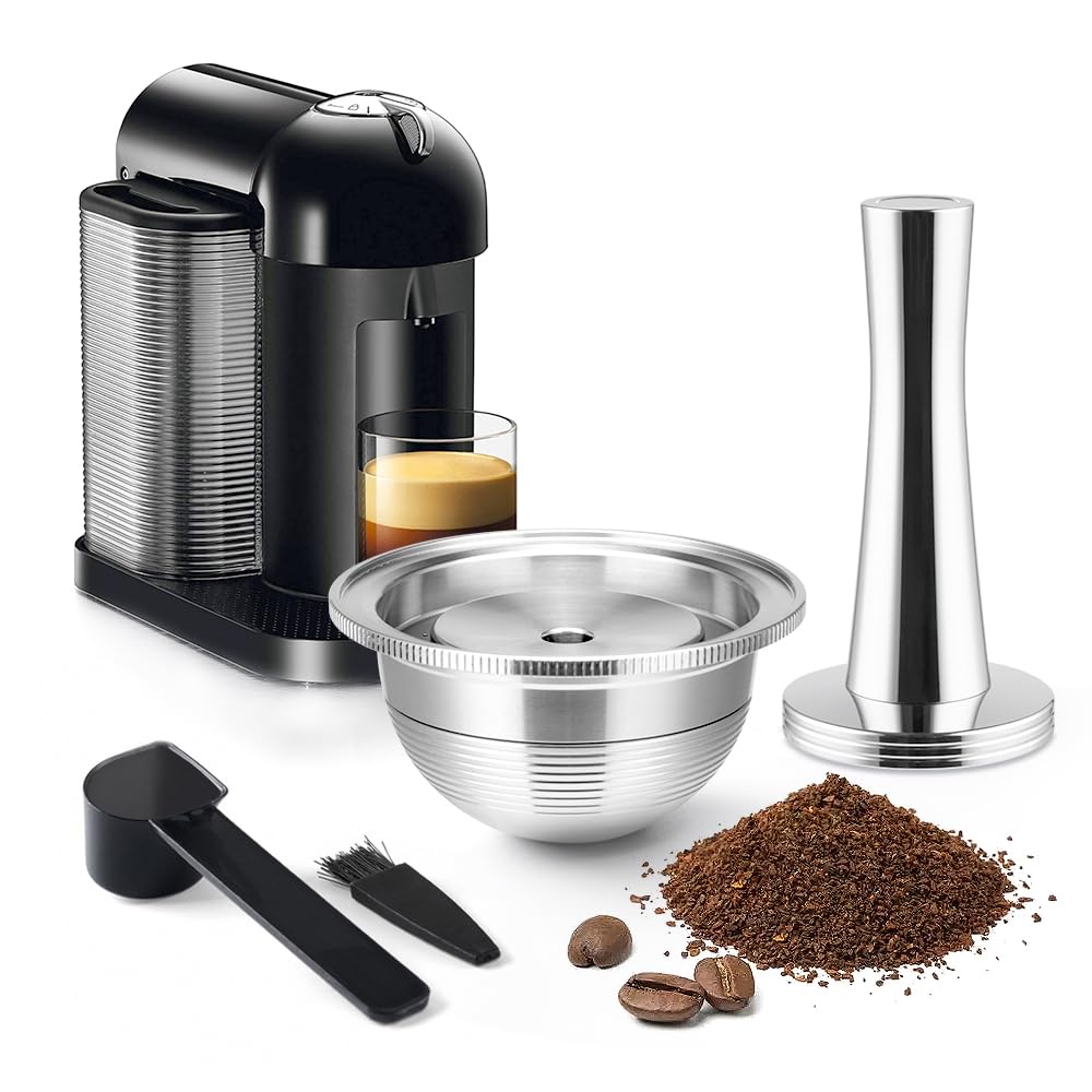 Stainless Steel Reusable NespressoV ertuo Pod Compatible with GCA1 (2 Count)