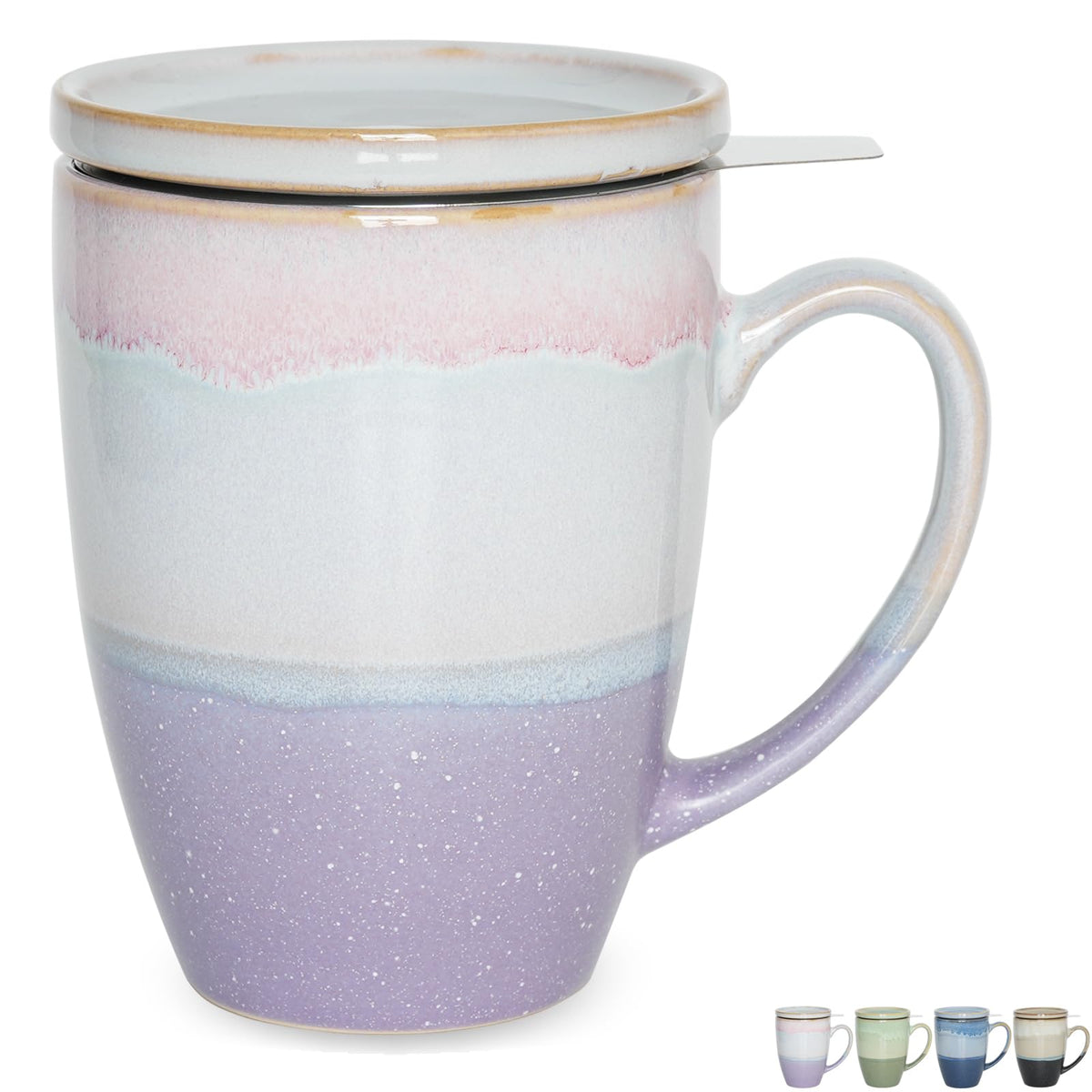 Ceramic Tea Cup with Infuser and Lid