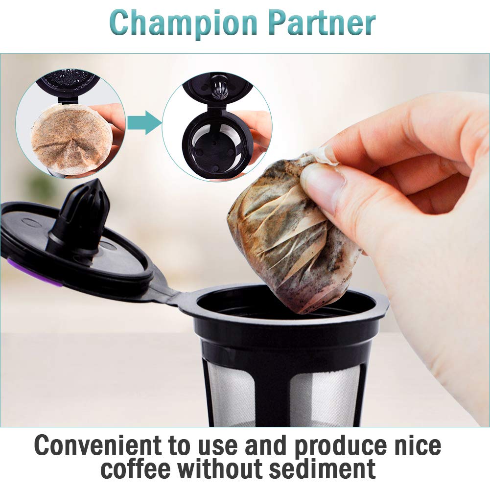 2 Reusable Keurg Cups & 300 Unbleached Keurg Coffee Pods Paper Filters with Lids (300 Count)