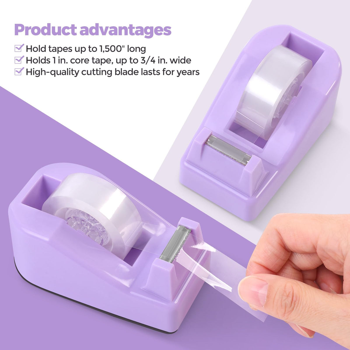 Purple Office Supplies Set with Pencil Holder for Desk