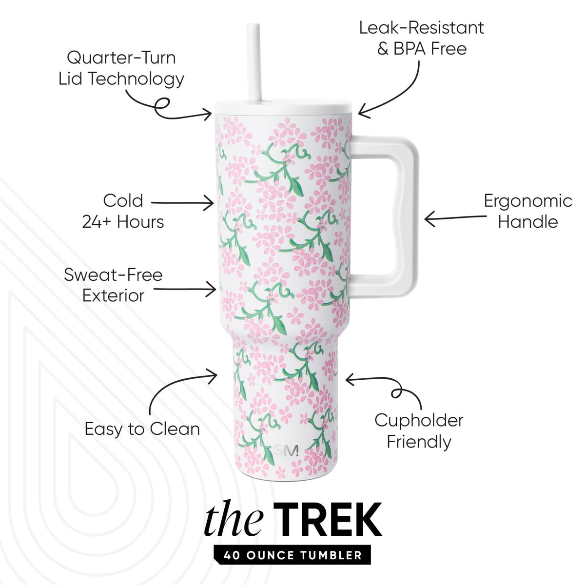 Tumbler with Handle and Straw