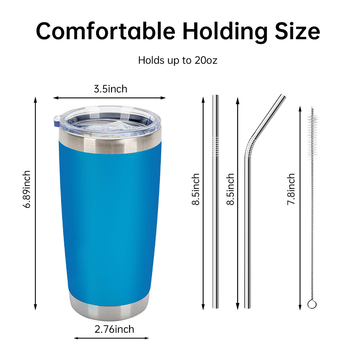 32 Pack 20oz Stainless Steel Insulated Bulk Tumblers with Lid&Straw (32 Count)