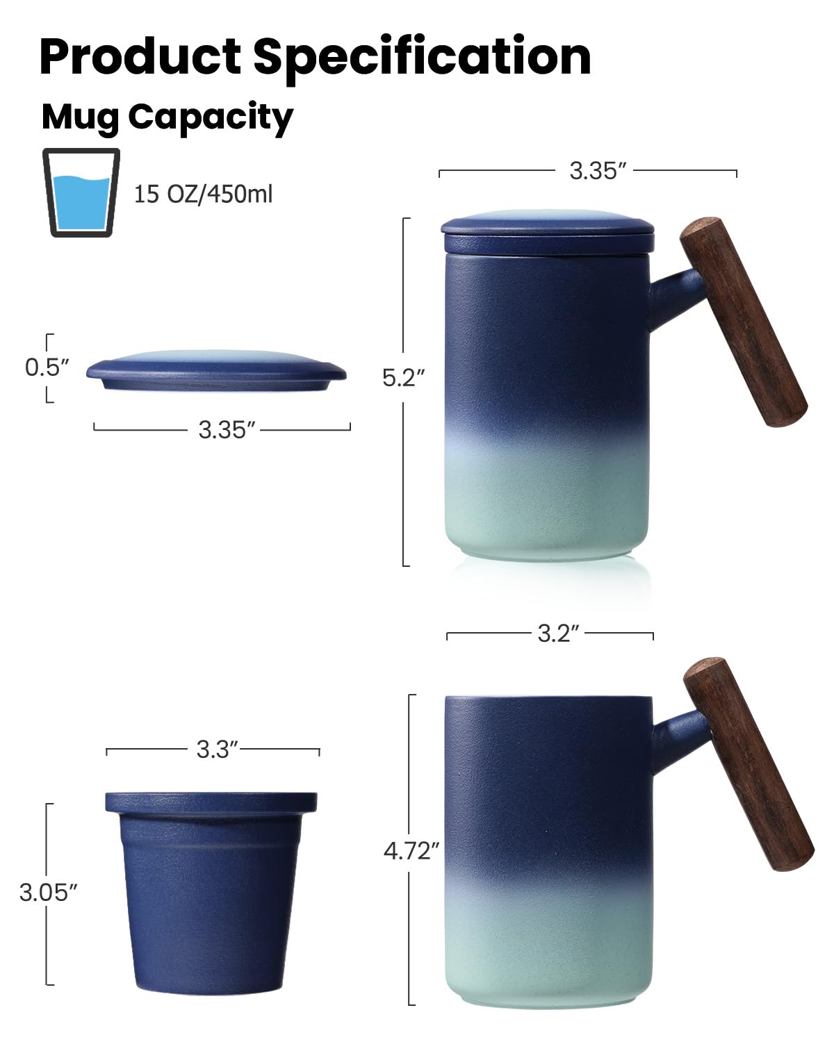 Tea Cup with Infuser and Lid
