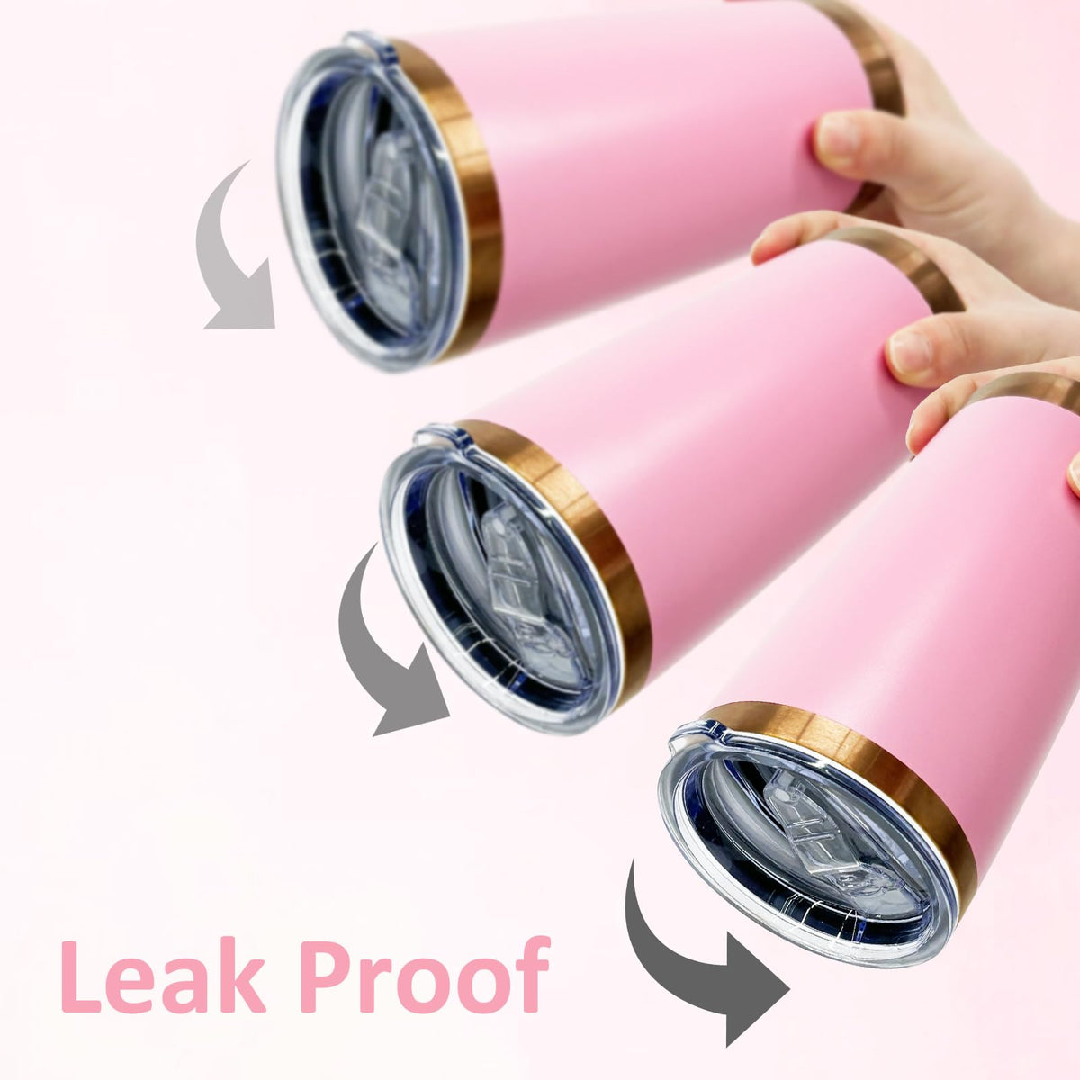 20 oz Insulated Tumblers Bulk With Lid and Straw Pink (12 Count)