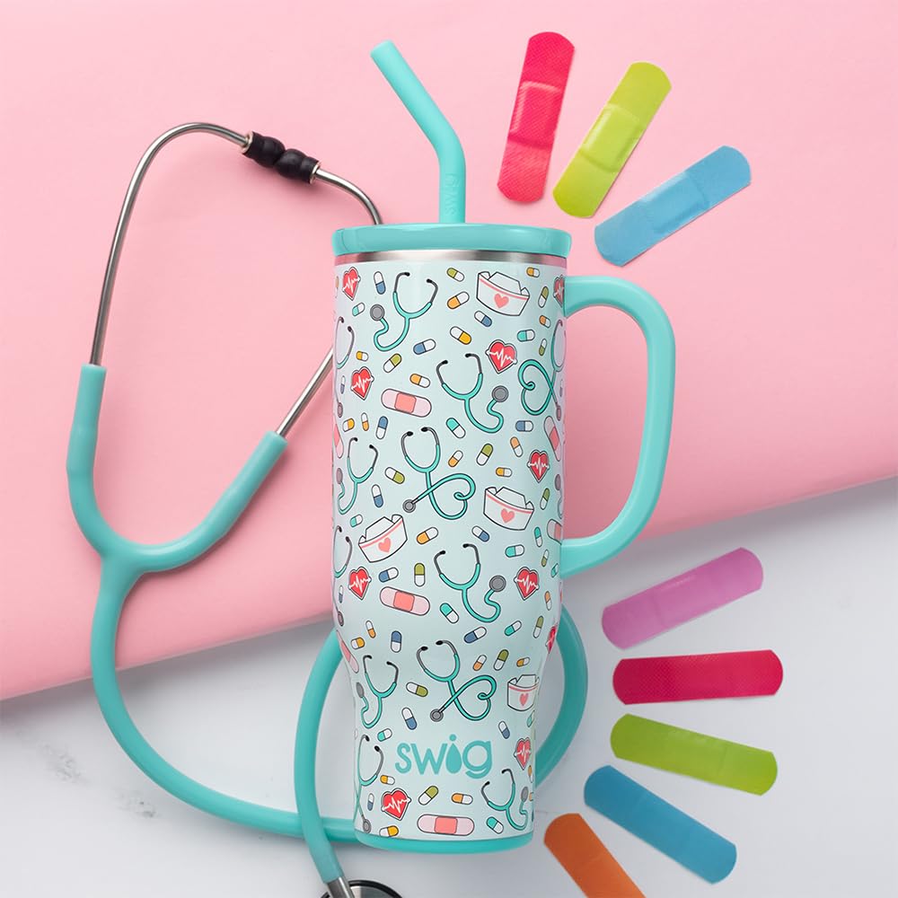 30oz Insulated Mega Mug with Handle & Straw