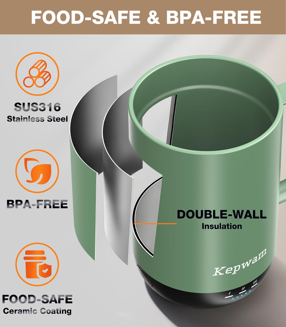 Self Heating Coffee Mug T1