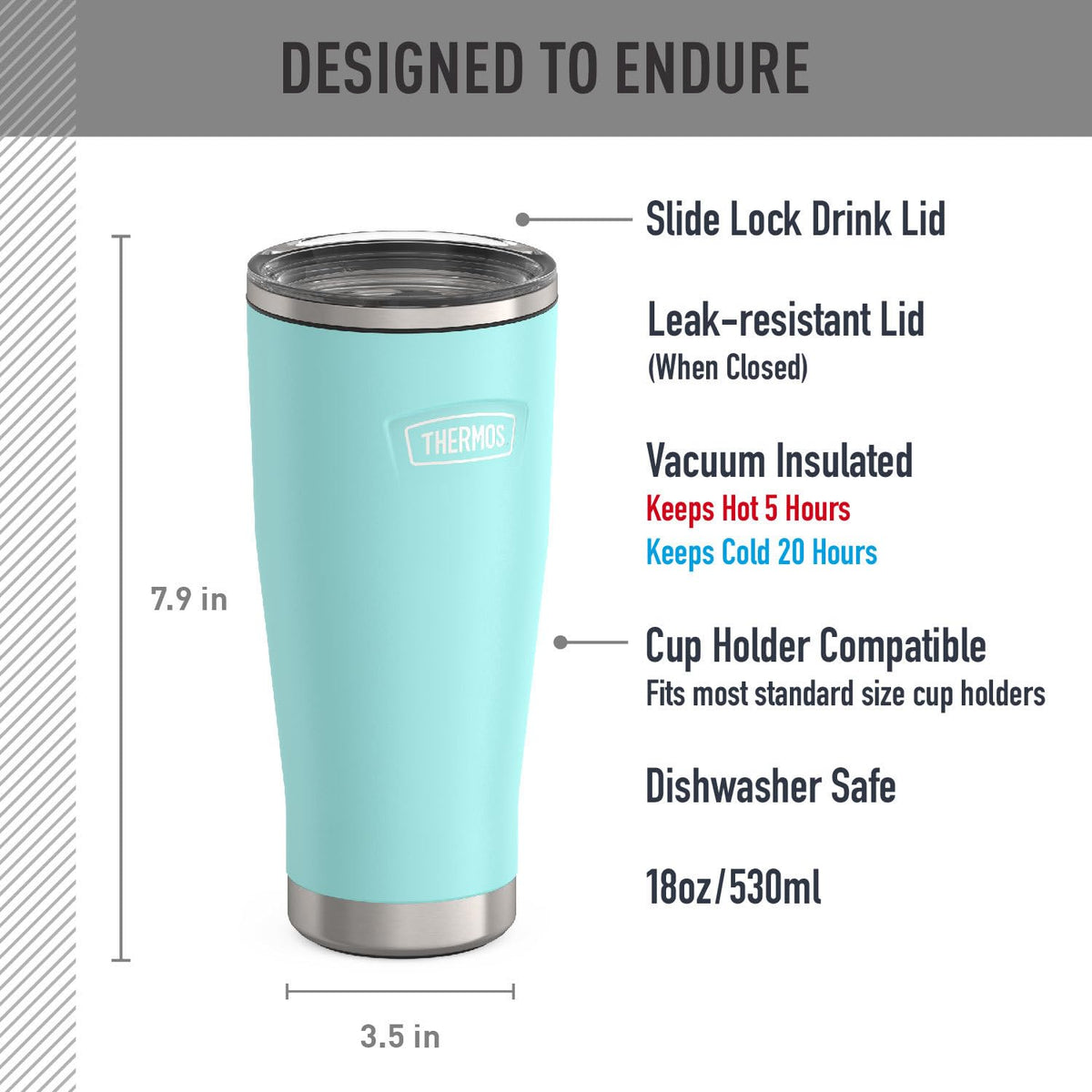 ICON SERIES Stainless Steel Tumbler with Slide Lock