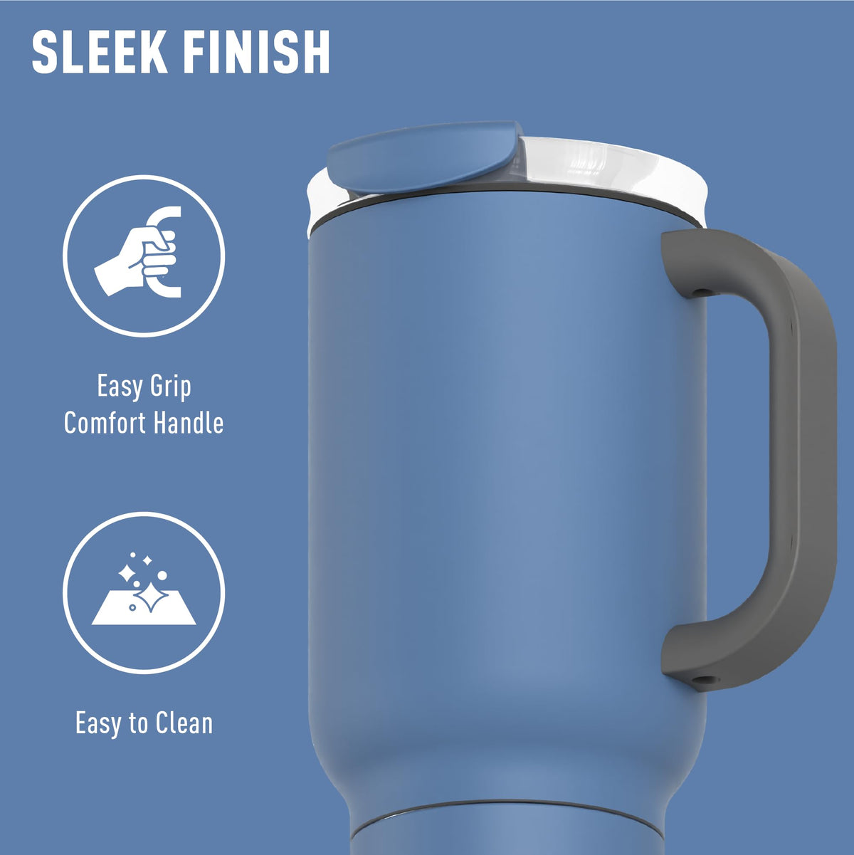 DUPLEX 2-in-1 Travel Mug and Beer Can Holder Enjoy hot and cold drinks simultaneously -22 oz Hot Coffee or Tea Tumbler with Attached 12 oz Cold Can Holder for Beer or Soda, Slate Gray