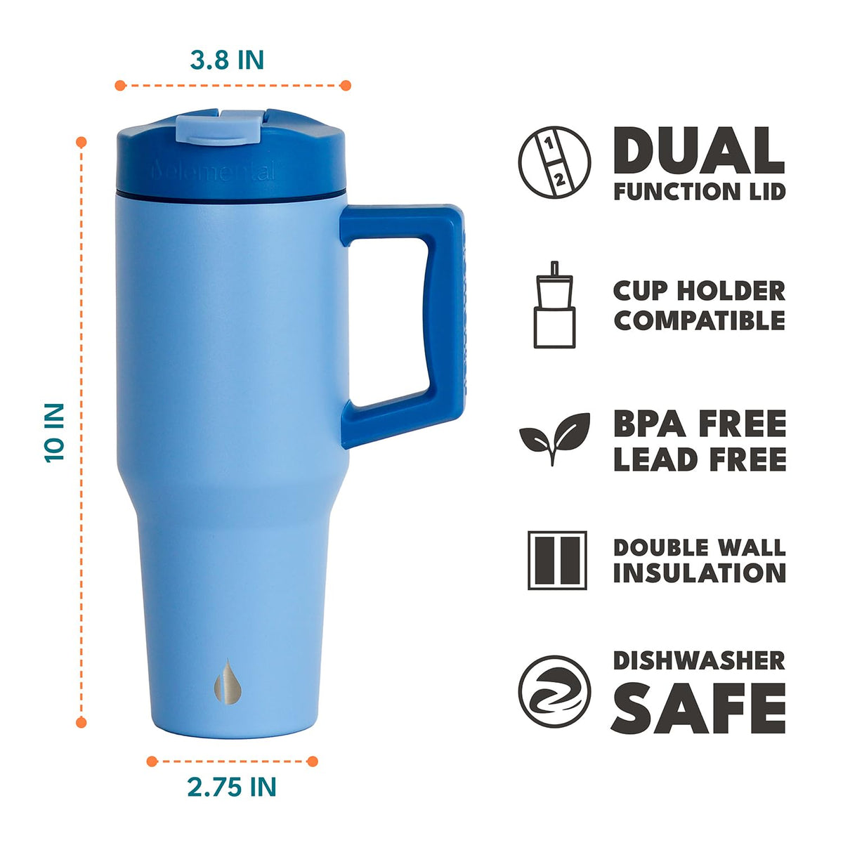 100% Leak Proof 32oz Tumbler with Handle & Straw Travel Mug