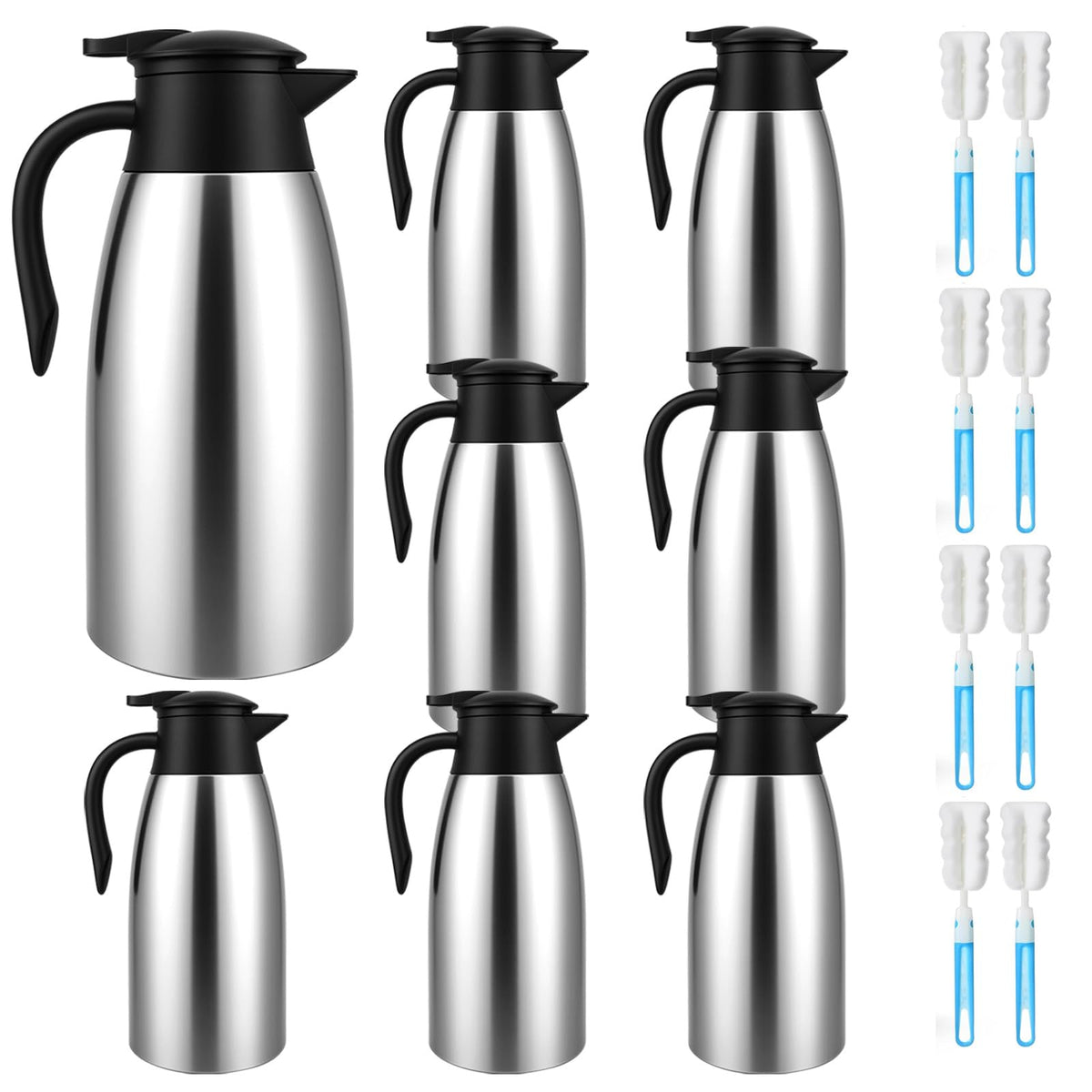 8 PCS 68 Oz Thermal Coffee Carafe with 8 PCS Brushes (8 Count)