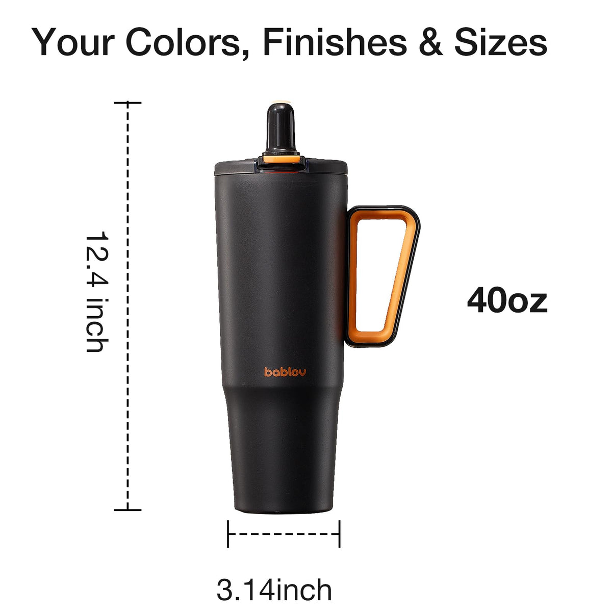 316L Stainless Steel Tumbler with Straw