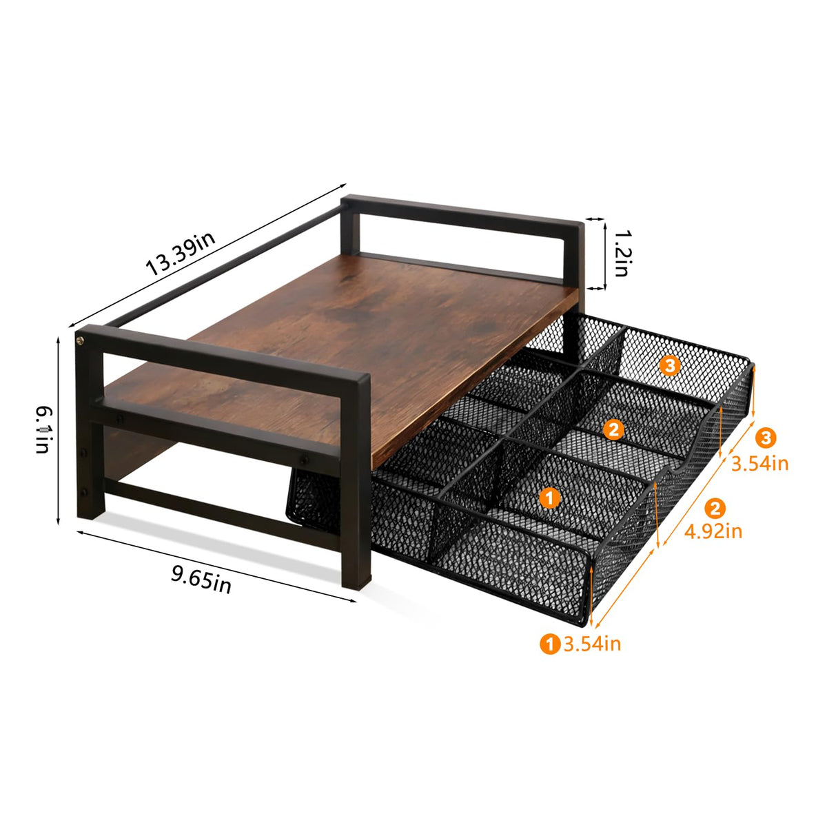 Tea Bag Organizer with 6 Compartments