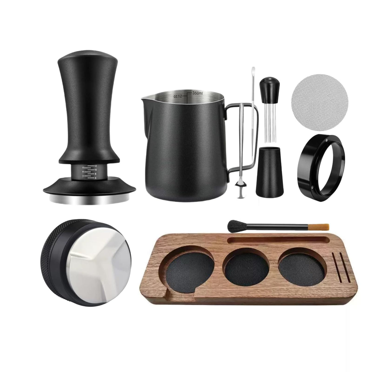 10PCS Espresso Accessories Kit 51mm Coffee Tamper Set with frothing pitcher