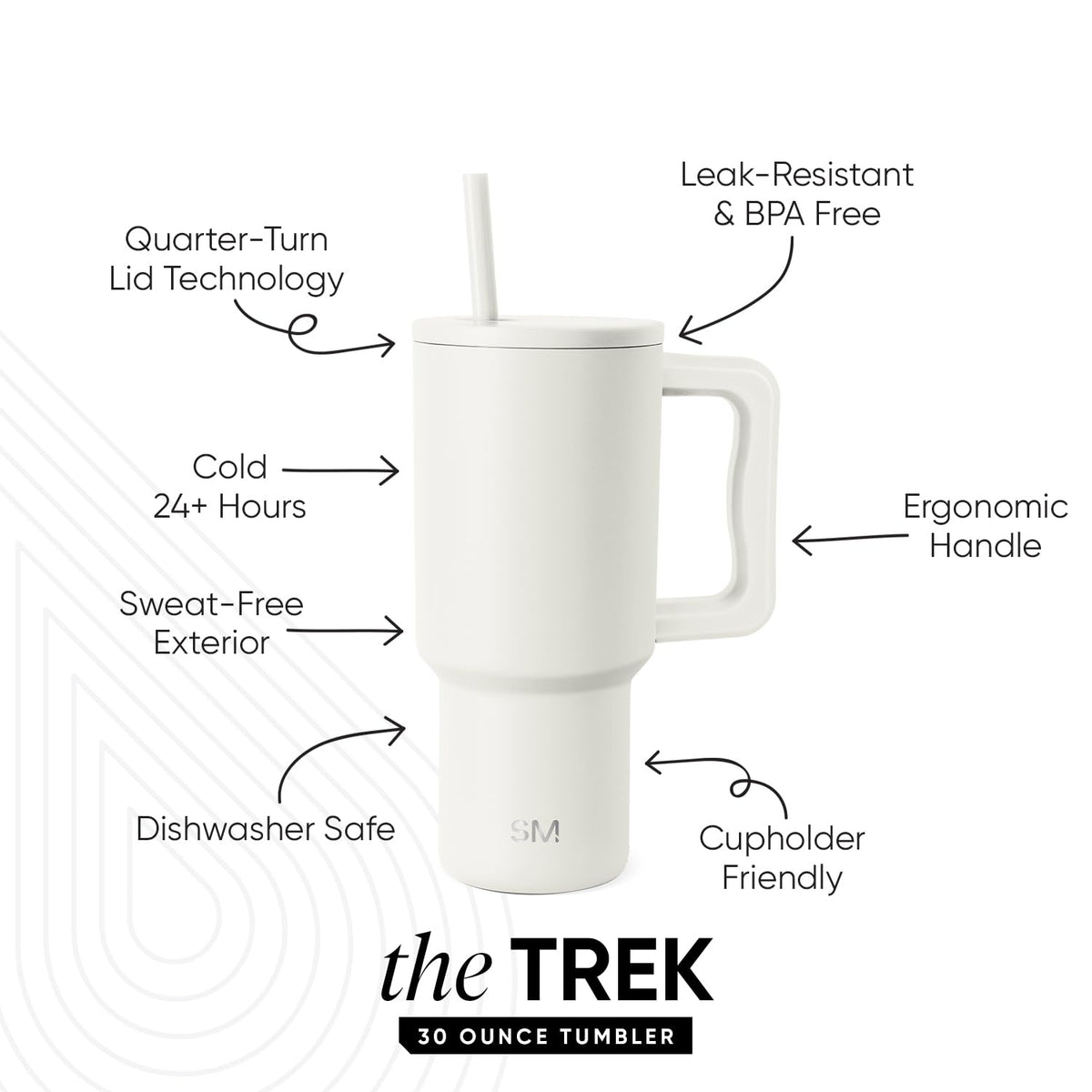 Tumbler with Handle and Straw