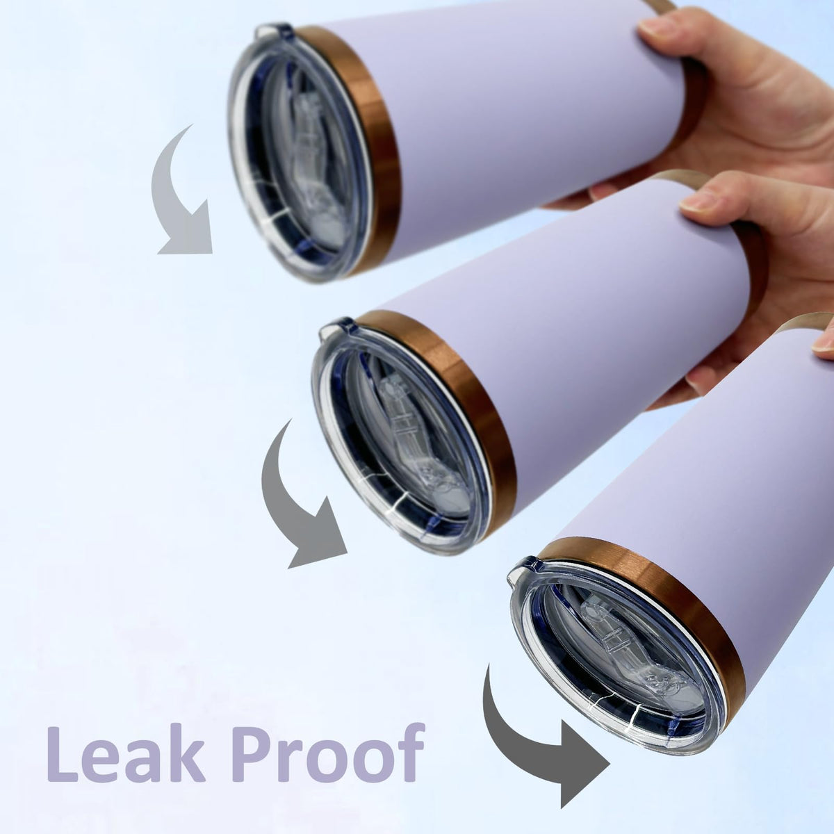 20 oz Insulated Tumbler With Lid and Straw Light Purple