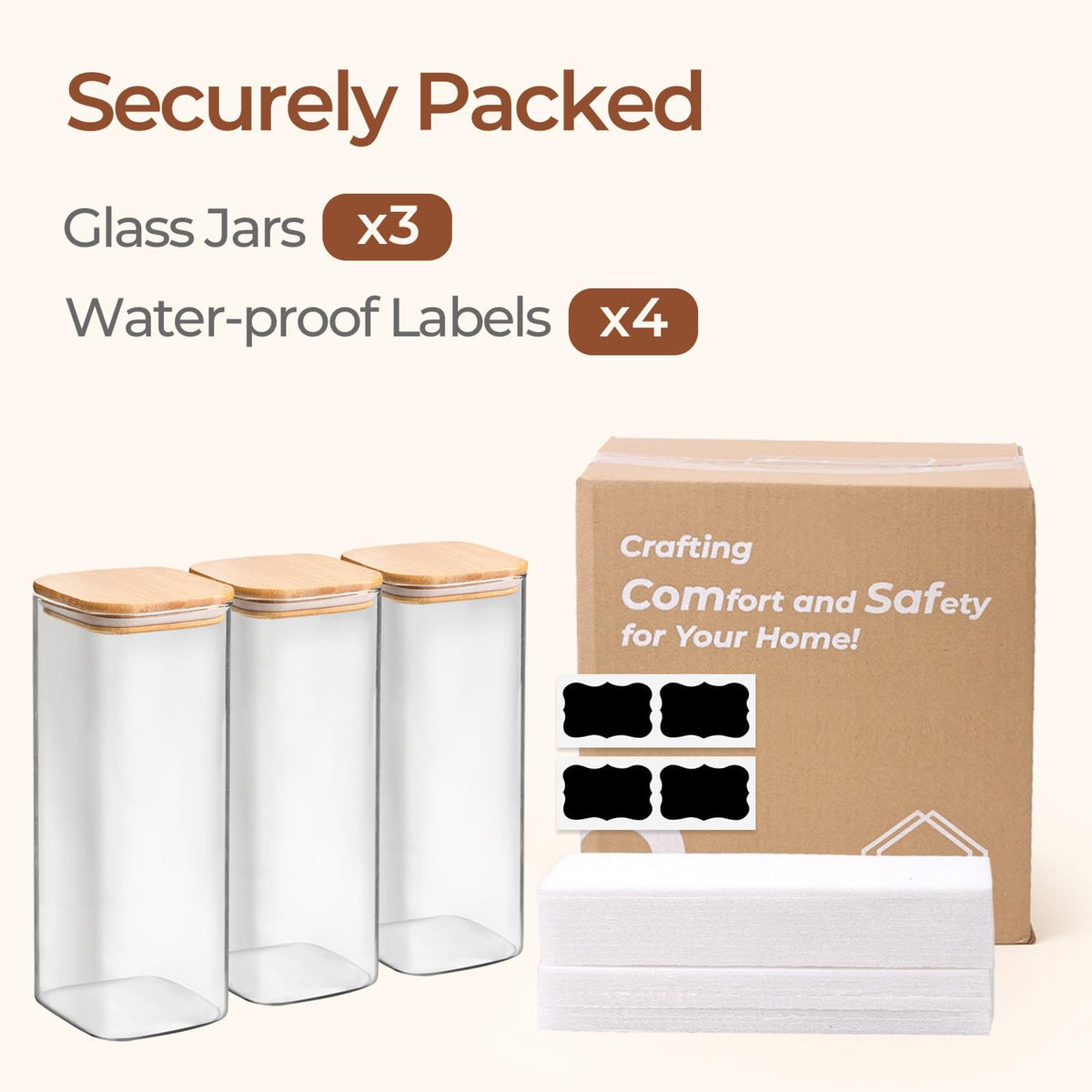 Glass Storage Containers wtih Lids 1.9 Qt (3 Count)