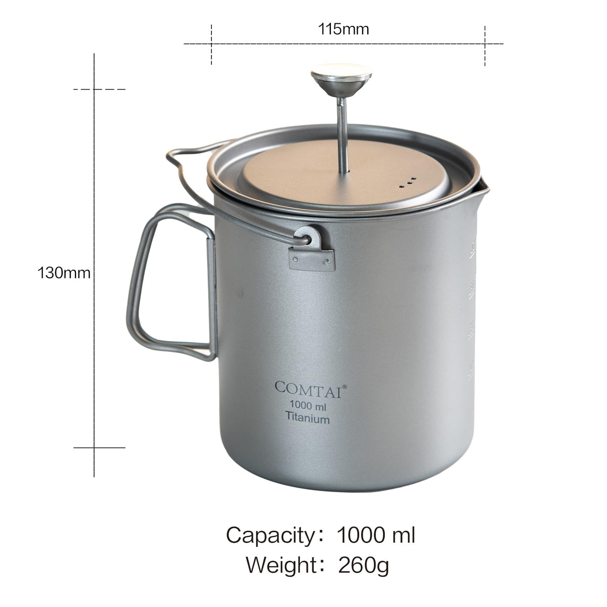 Titanium French Press Pot 1000mL