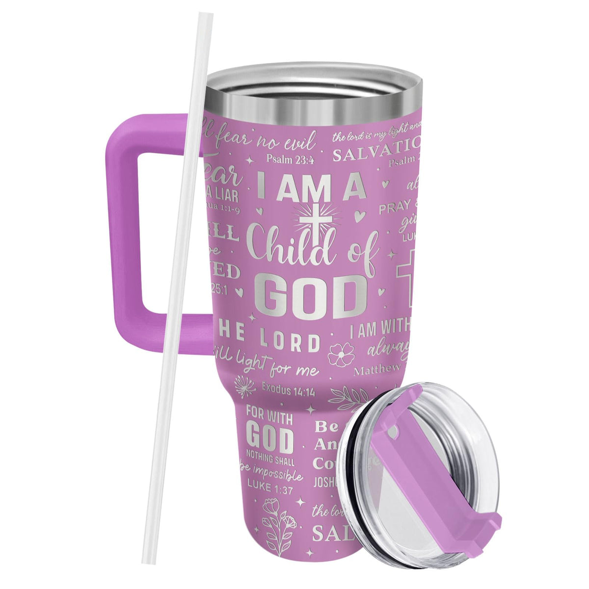 Child God Inspirational Bible 40 oz Tumbler with Handle