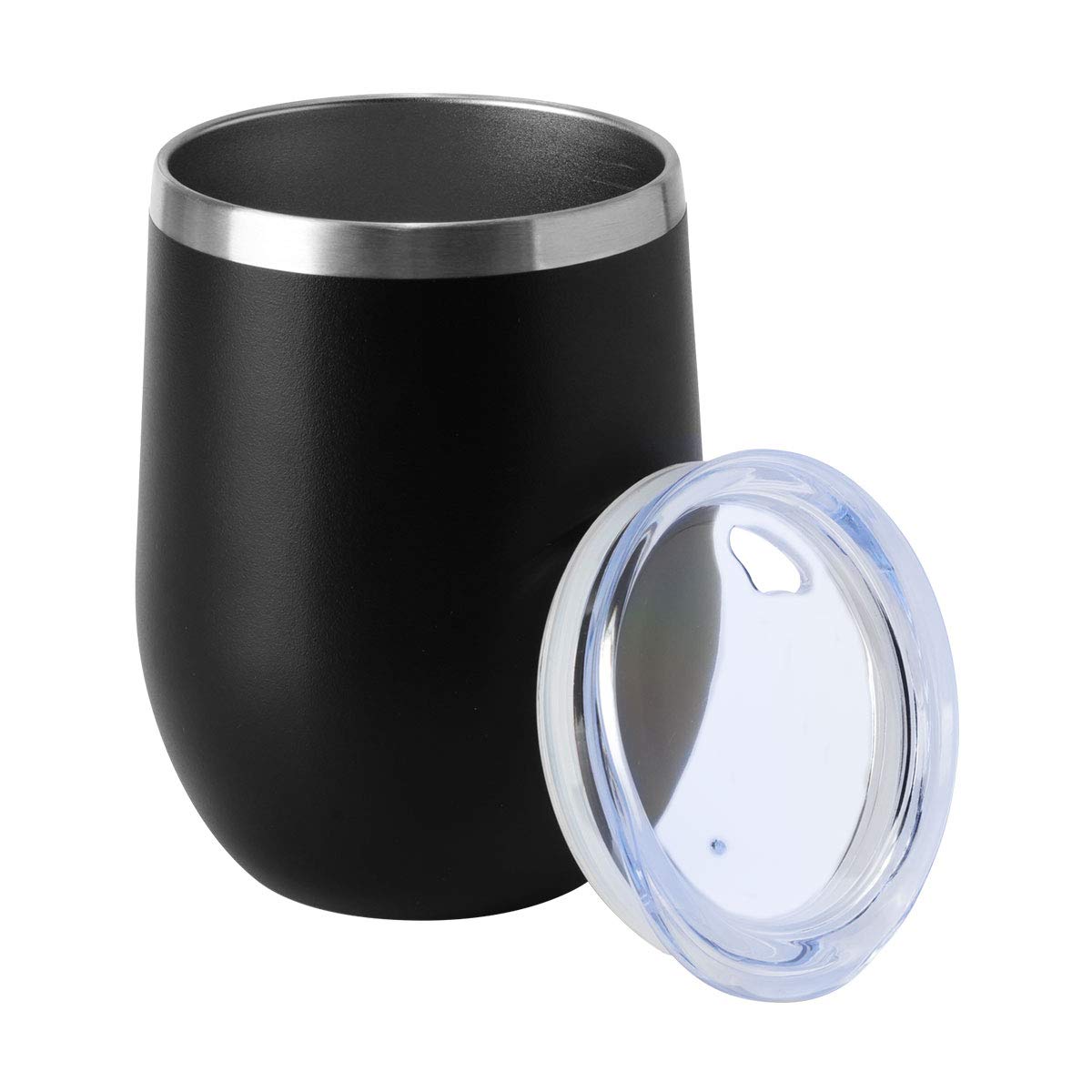 12oz Wine Tumbler with Lid Stemless Wine Glasses Double Wall Vacuum Travel Mugs stainless steel Coffee Cup for Cold & Hot Drinks Wine Coffee Cocktails Beer