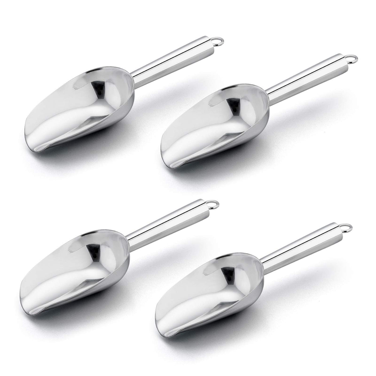 Mini Scoop 3 Ounce Stainless Steel Kitchen Utility Scoops (4 Count)