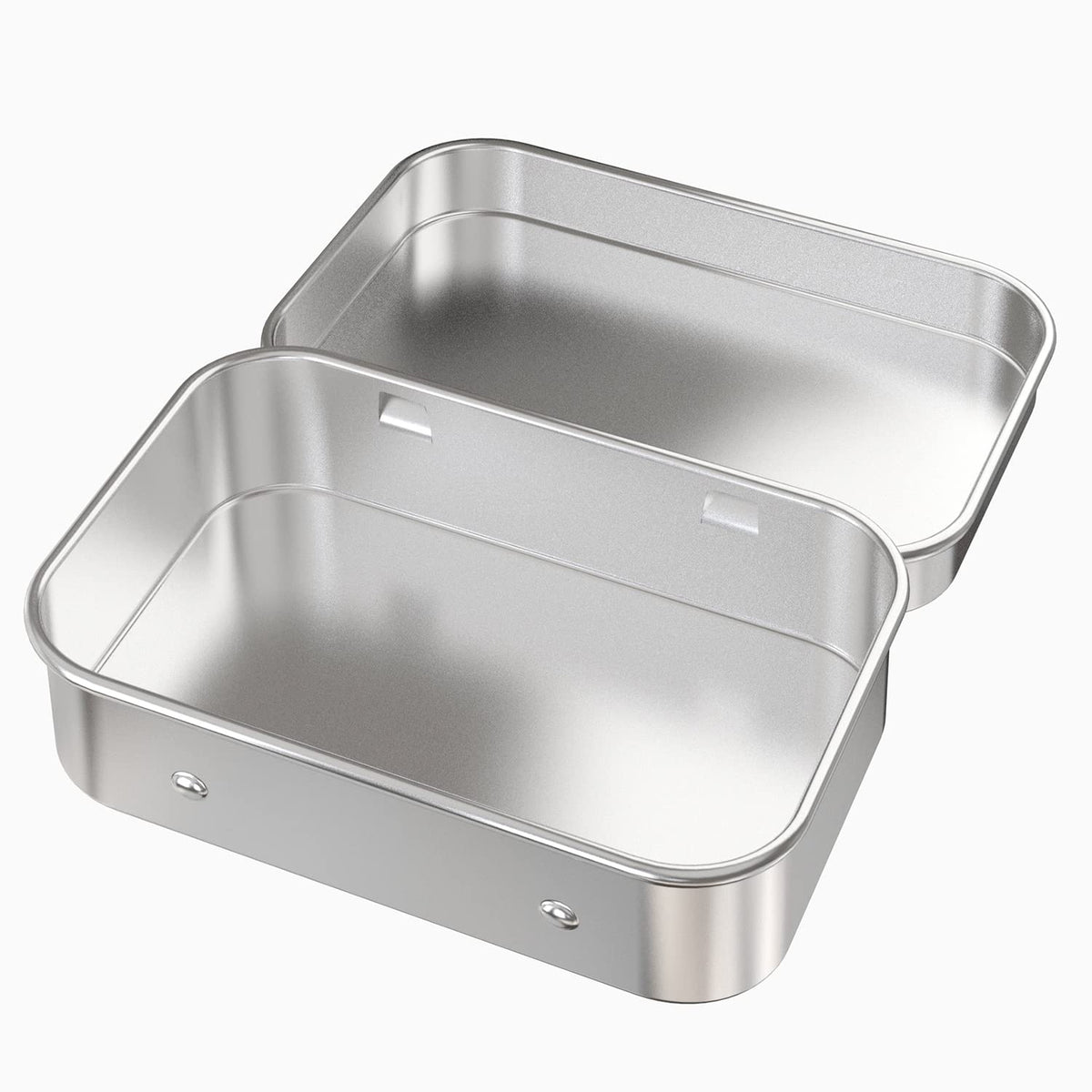 2Pcs Small Hinged Tin Box Metal Tins Storage Containers (2 Count)