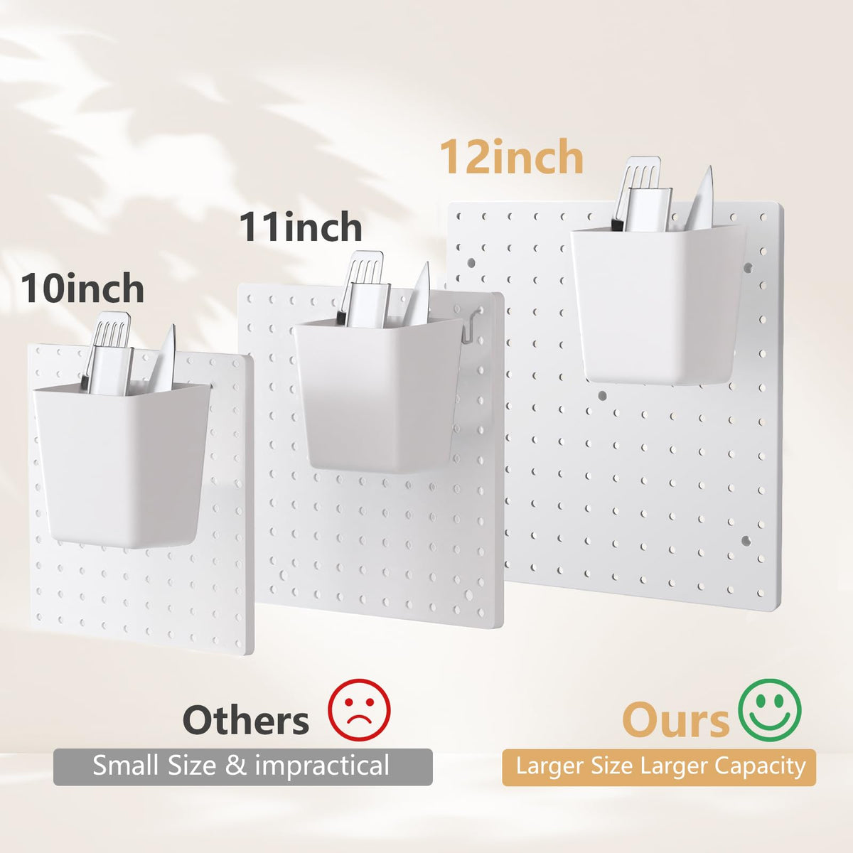 Modular Plastic Peg Board Wall Organizer Kit (4 Count)