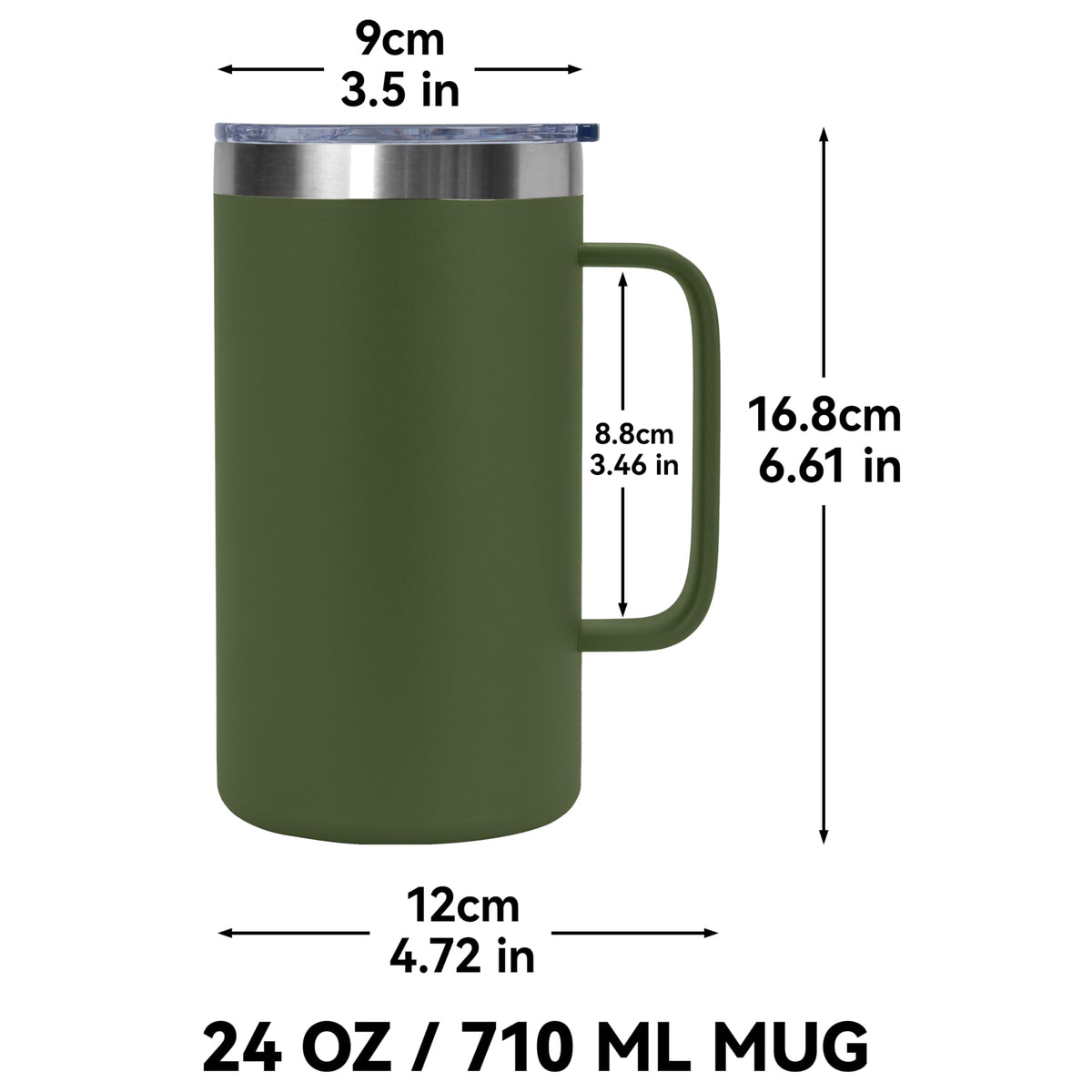 24oz Mug with Handle and Lid (4 Count)