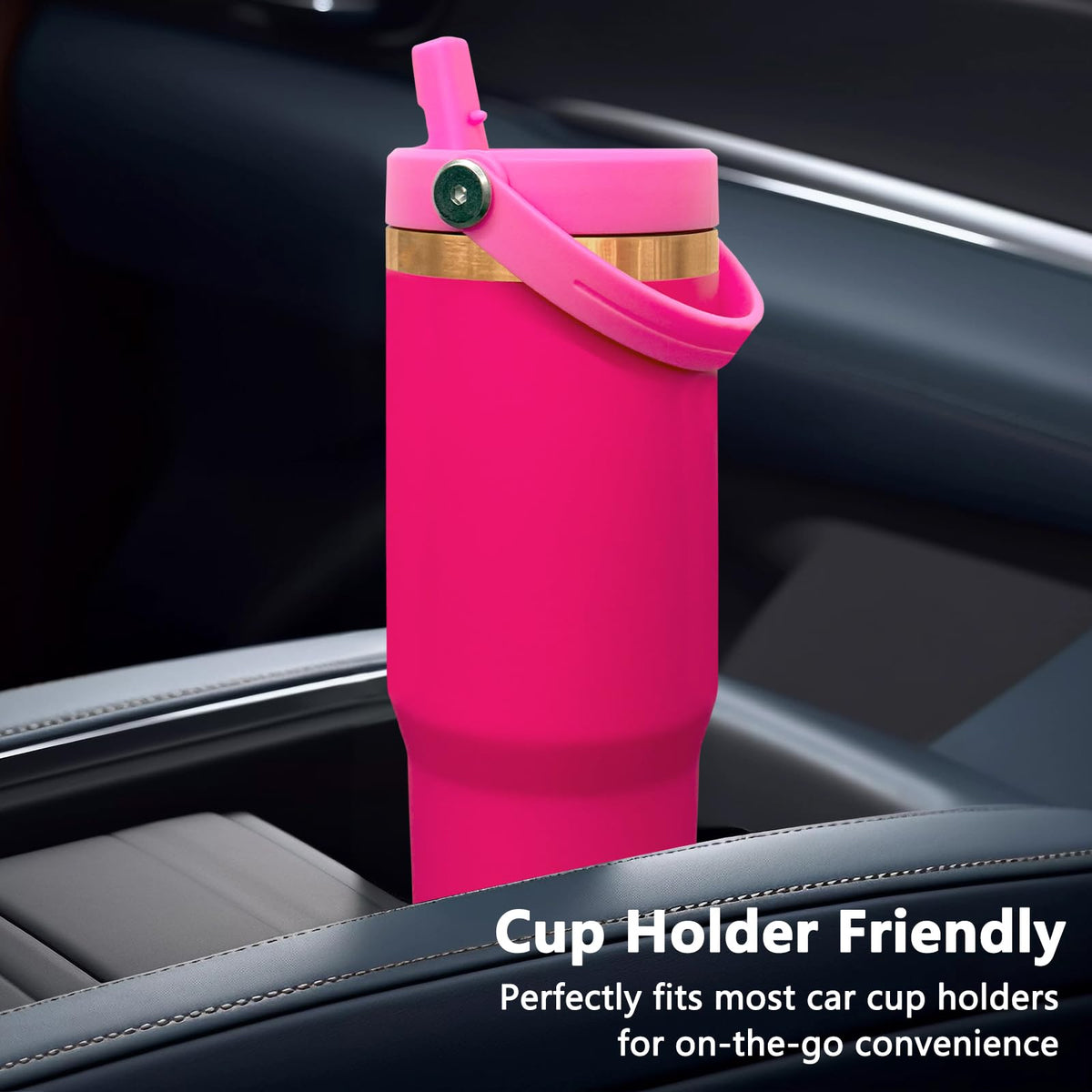 30 oz Tumbler Bulk with Top Handle and Flip Straw Rosy (4 Count)