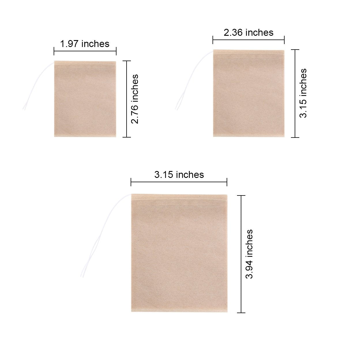 400 Pack Disposable Drawstring Tea Filter Bags (400 Count)