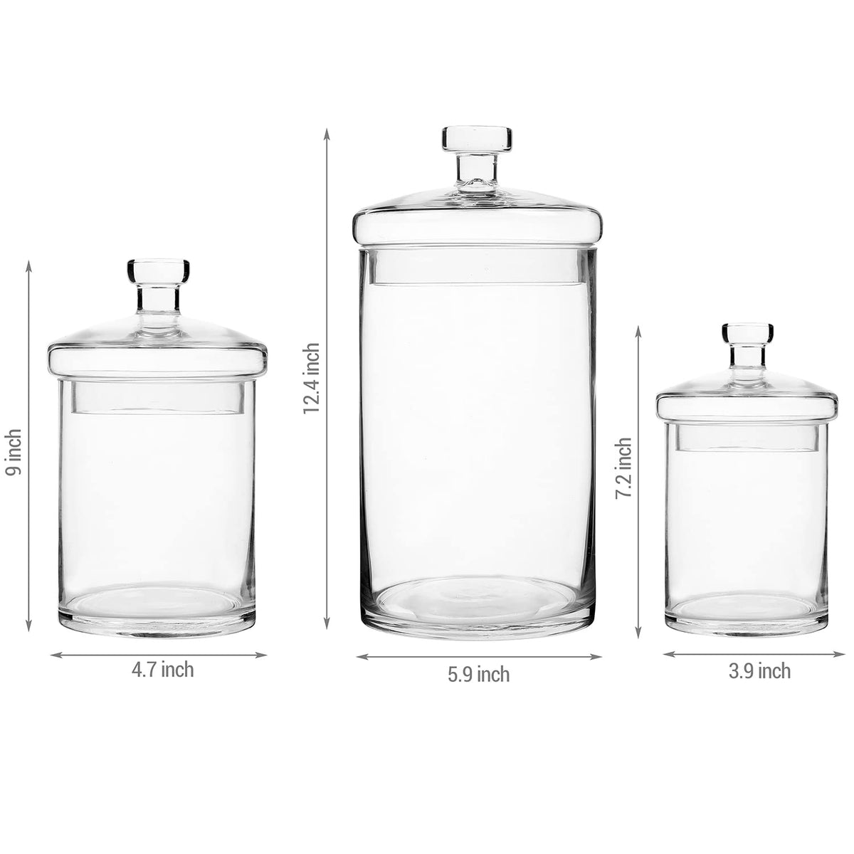 Glass Storage Jars with Lids (3 Count)
