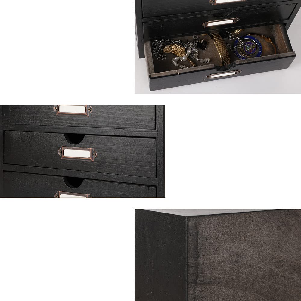 Small Wooden Drawers Wooden Box with Drawer Black
