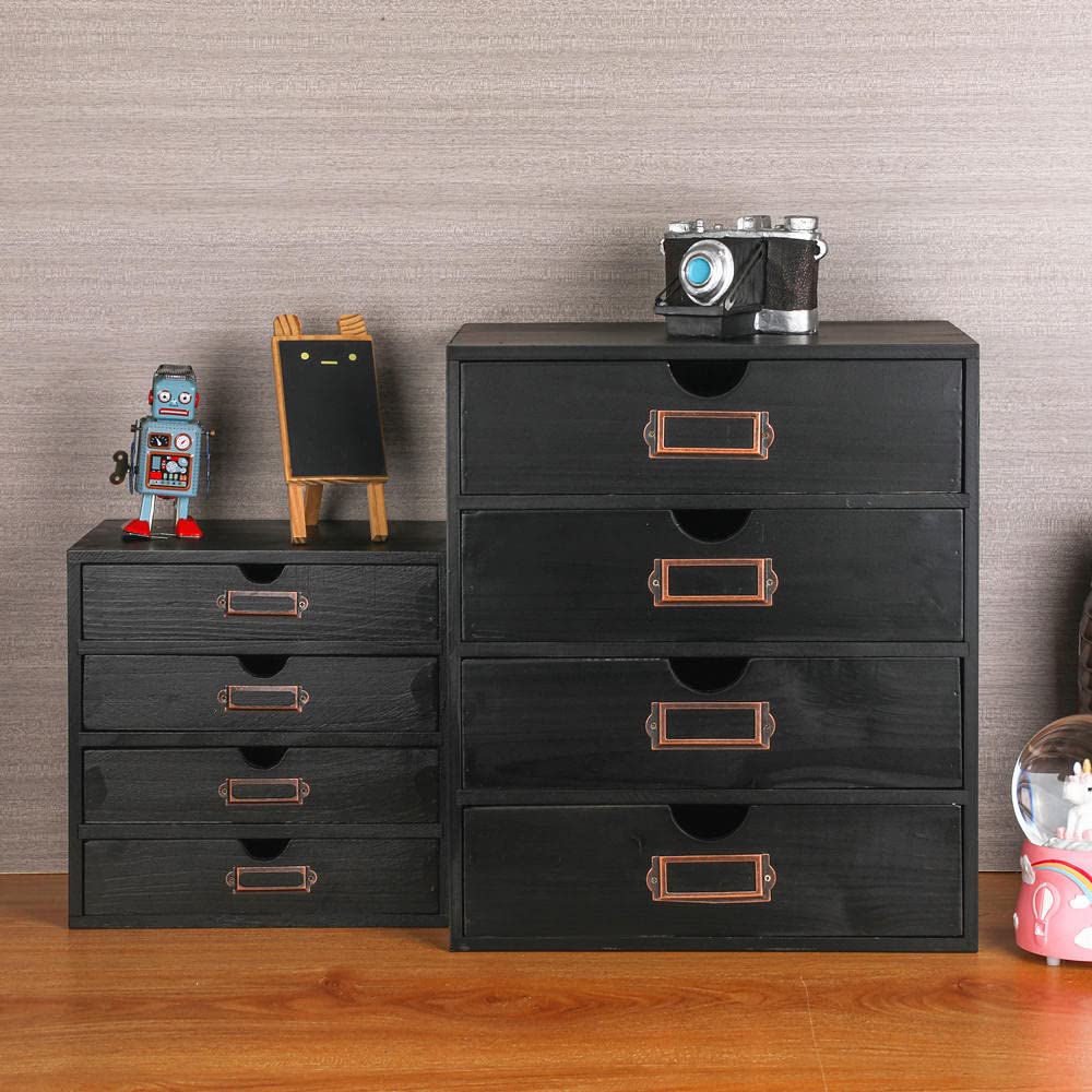Large Wooden Drawers Wooden Box with Drawer Black