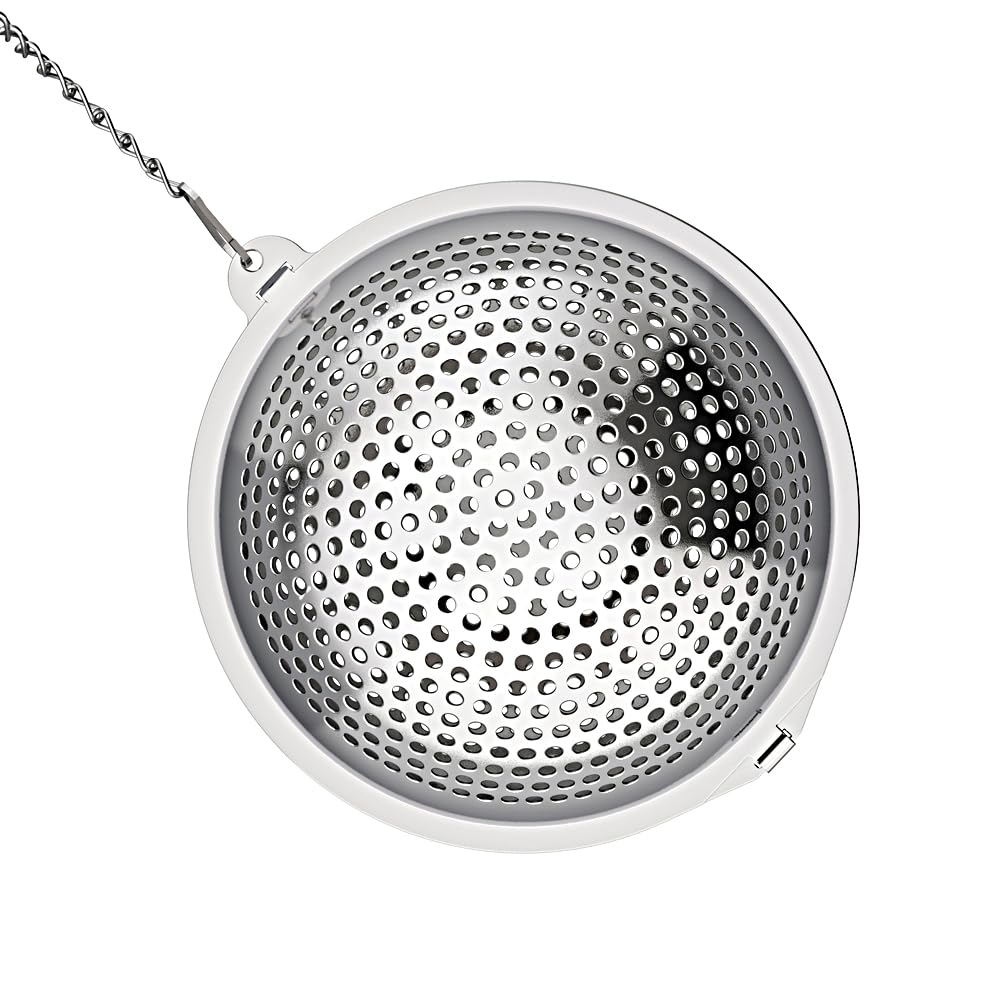 Food Grade 304 Stainless Steel Mesh Tea Ball 2.1 Inch Tea Infuser Strainer Filter Diffuser for Loose Tea (4.59 Count)