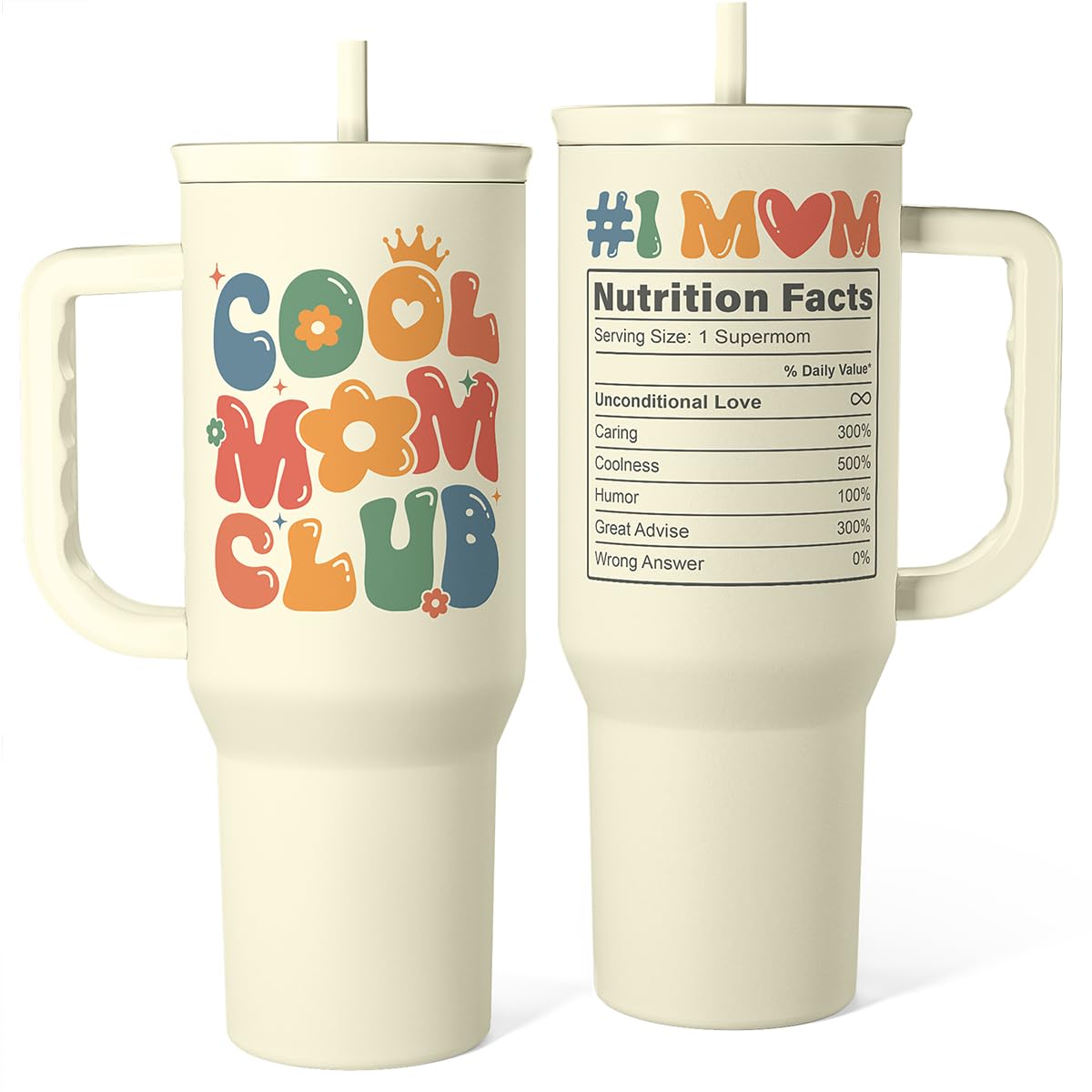 Mom Tumbler with Handle 40oz