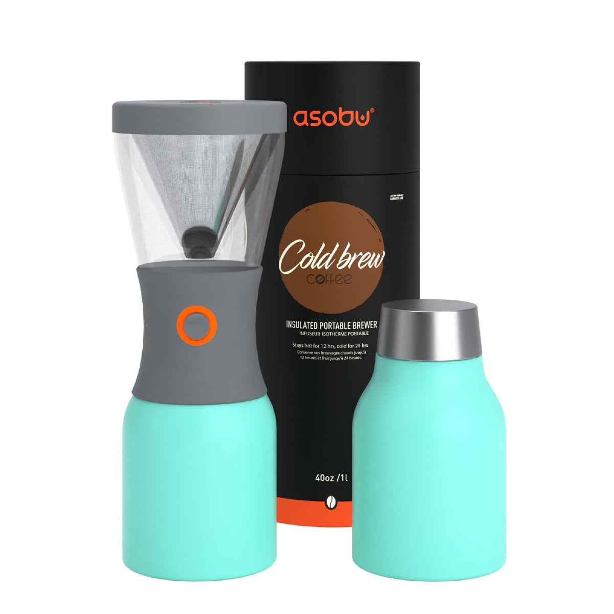 Coldbrew Portable Cold Brew Coffee Maker With a Vacuum Insulated 1 Liter Stainless Steel 18