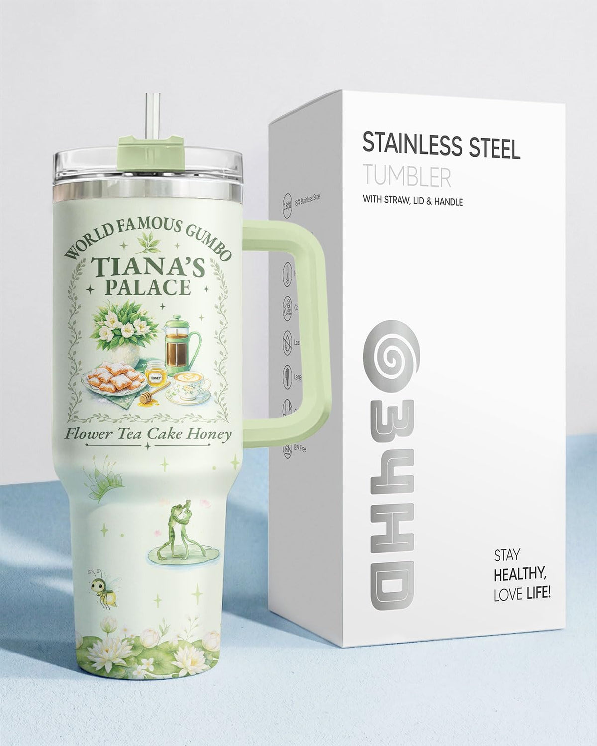 Frog Princess Fairytale 40 oz Tumbler with Handle