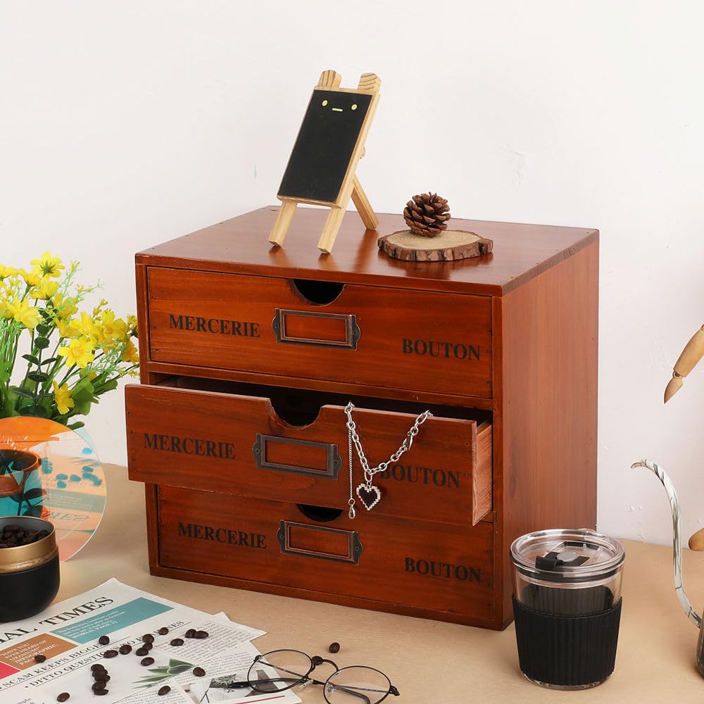 Large Wooden Drawers Wooden Box with Drawer Brown