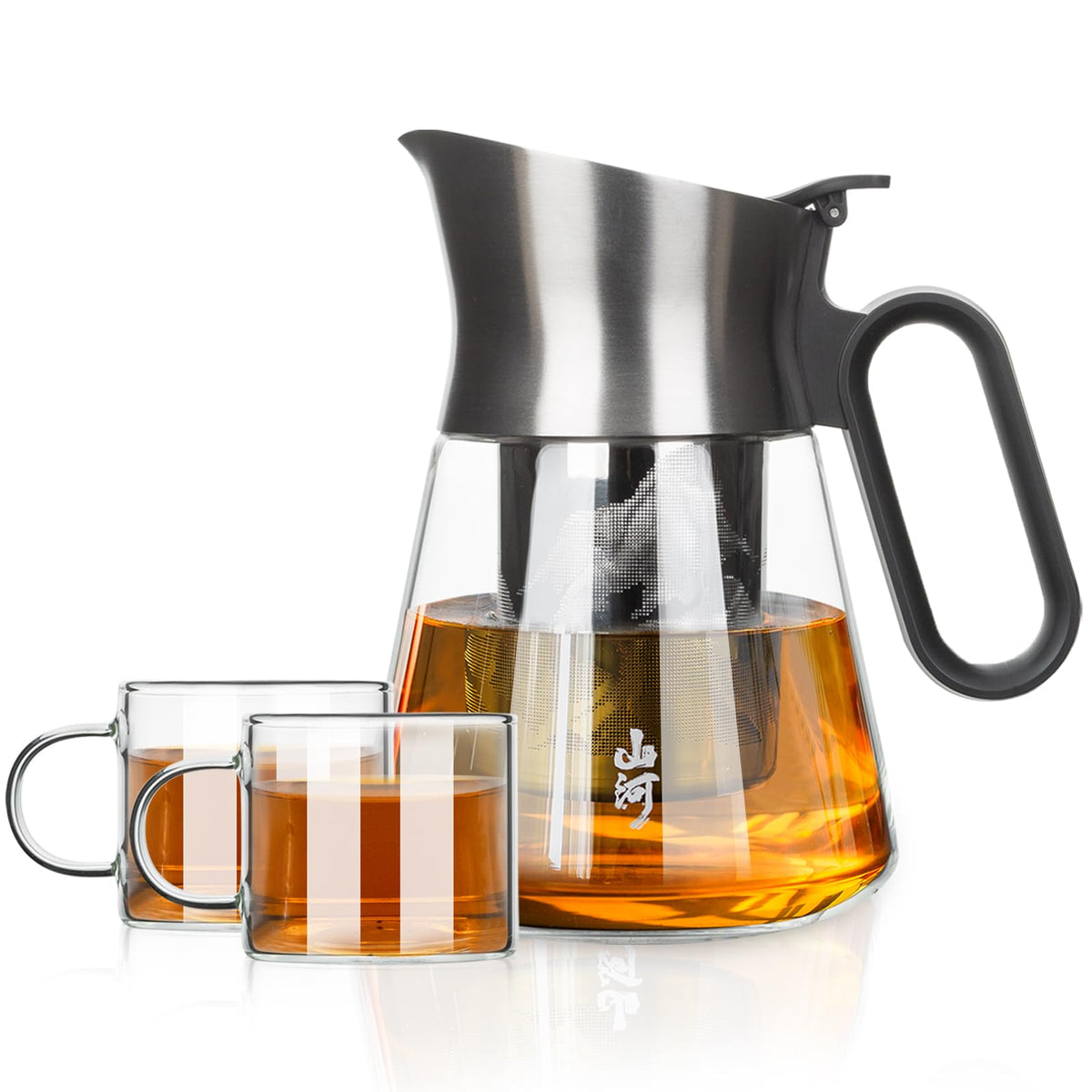 Glass Teapot with Infuser with 2 Cups for Loose Tea Steeper