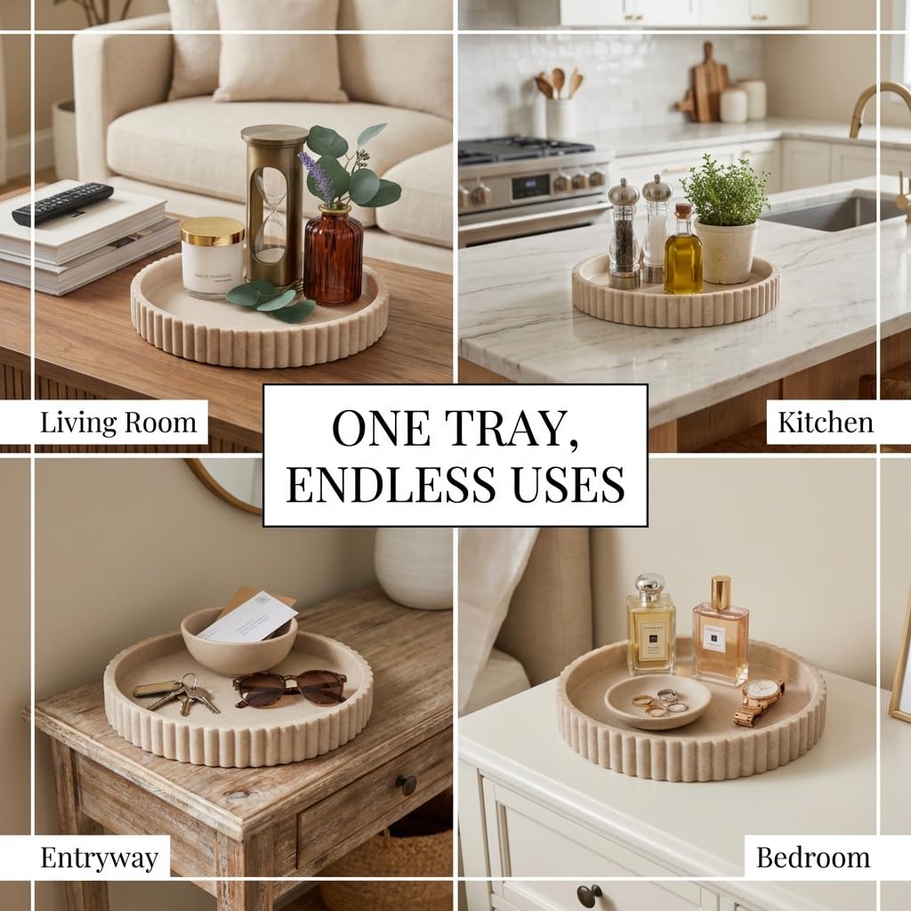 Round Decorative Tray Coffee Table Tray