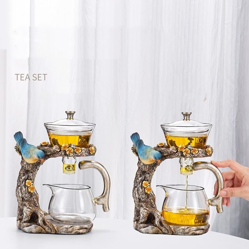Glass Teapot Set Animal Bird Design Semi