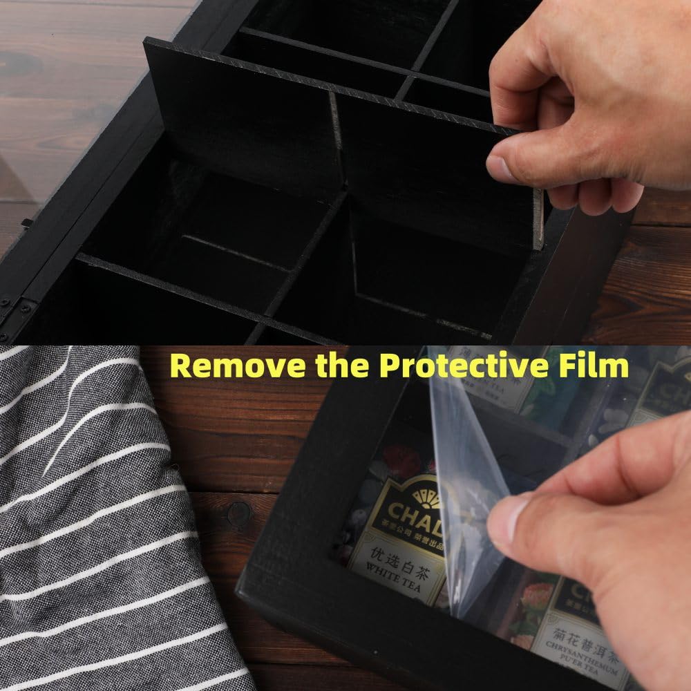 Tea Organizers with Drawer Wooden Tea Box