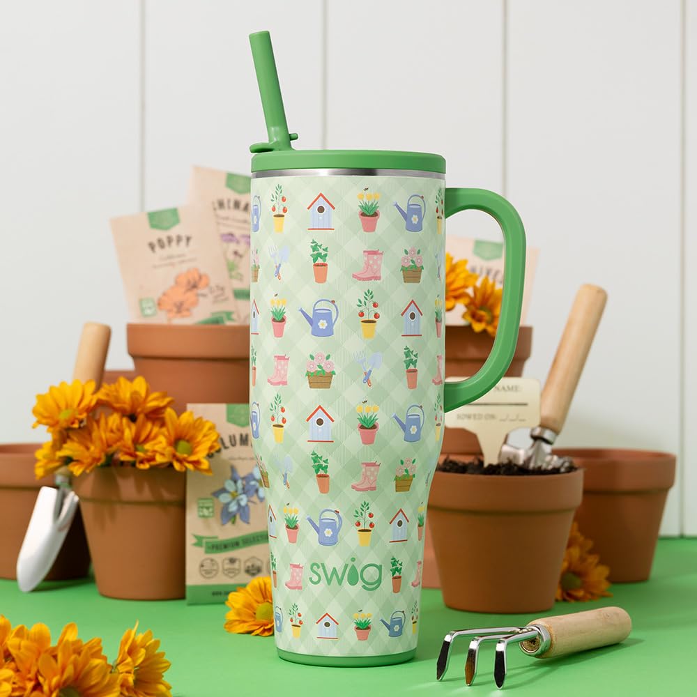 40oz Leakproof Mega Mug with Handle & Straw