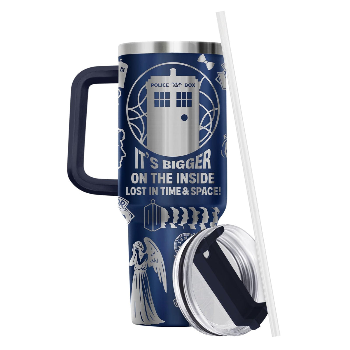 Novelty Police Box 40 oz Tumbler with Handle