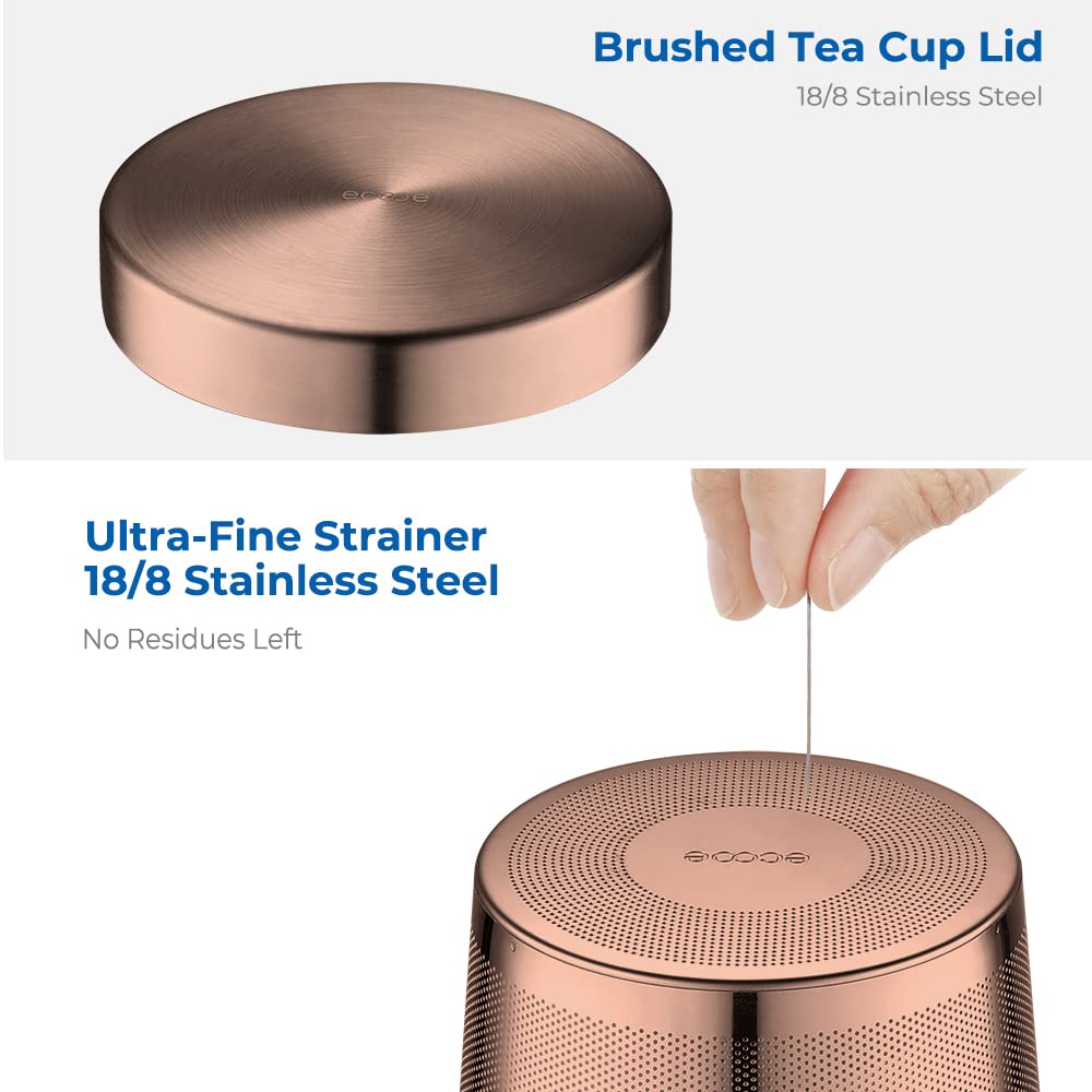 Tea Infuser Mug 16.9oz Glass Tea Cup with Removable Stainless Steel Infuser and Lid