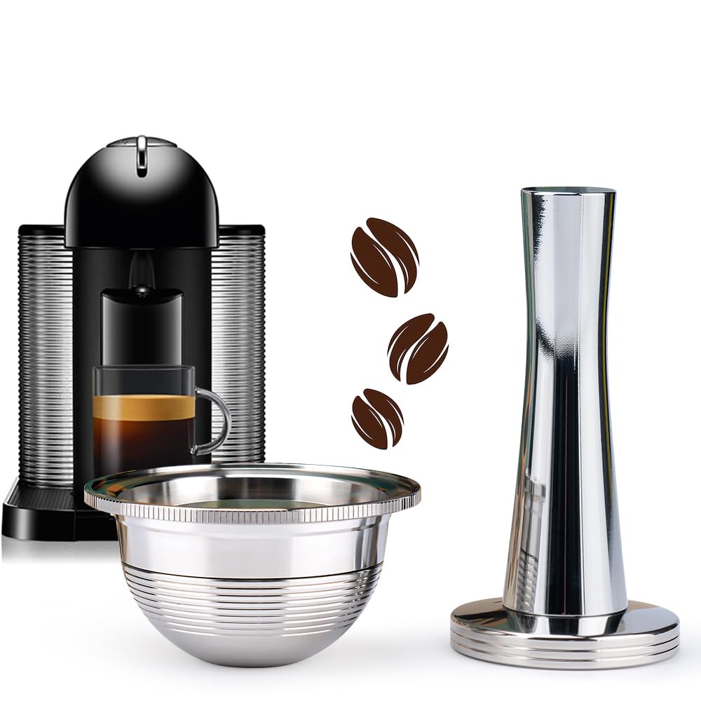 Reusable Coffee Capsules Pods for Nespresso VertuoPlus Vertuoline Series 304 Stainless Steel