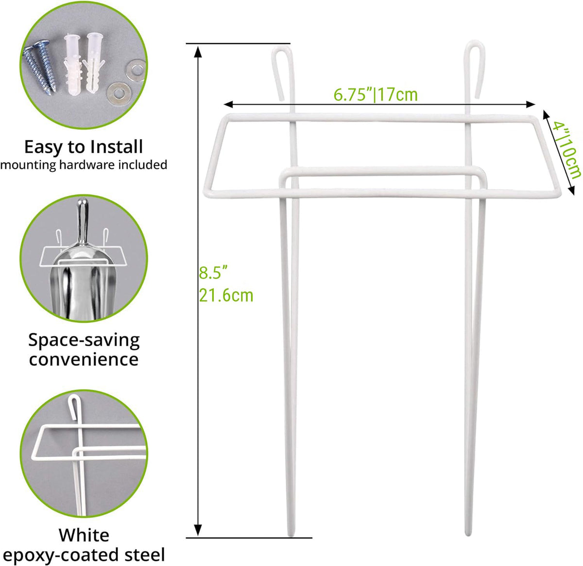 38 oz Aluminum Ice Scoop with Holder