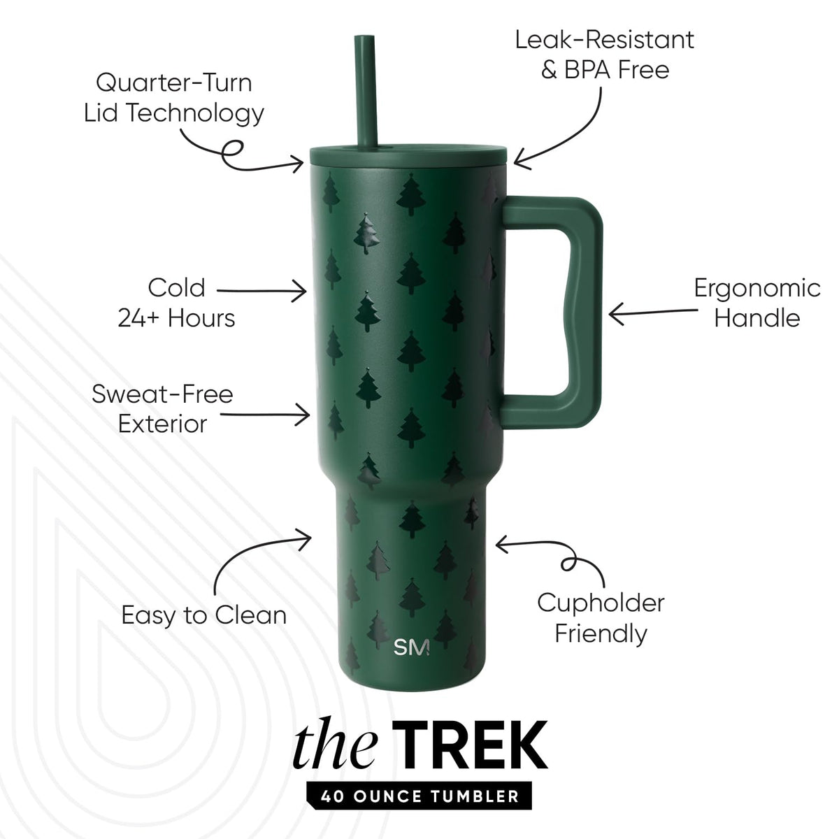 Christmas Tumbler with Handle and Straw